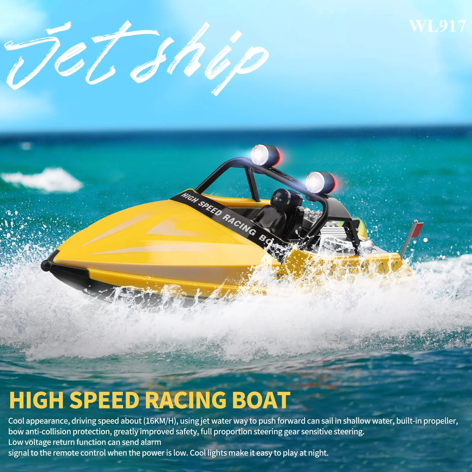 WLtoys WL917 RC Boot 2,4 GHz, pilot zdalnego sterowania, łódka RC, 16 km/h, zabawka na prezent dla dzieci, dorosłych, chłopców, torba do przechowywania