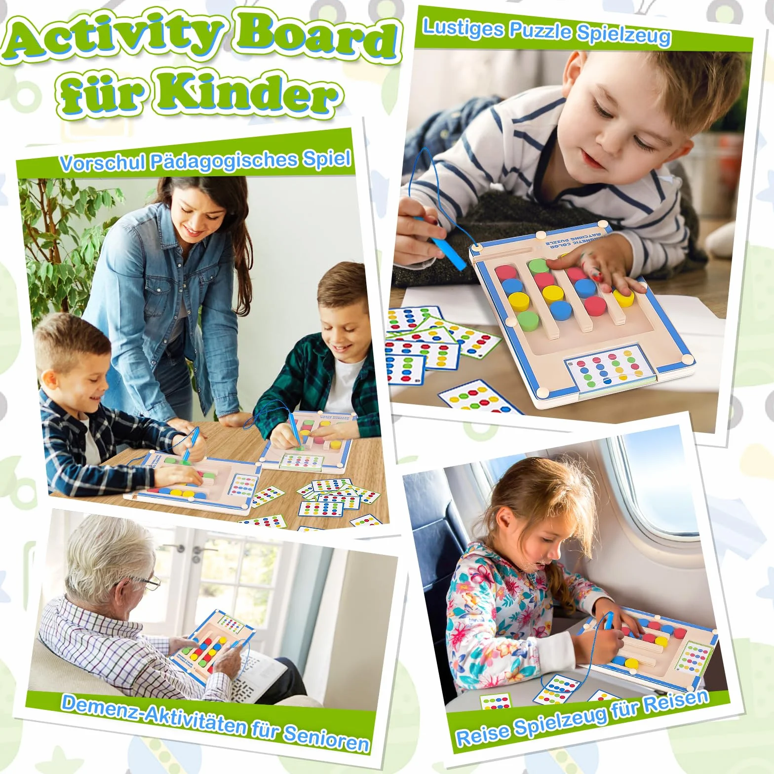 TMGOT Montessori Activity Board drewniana zabawka magnetyczna do nauki kolorów dla chłopców i dziewczynek - zabawny prezent
