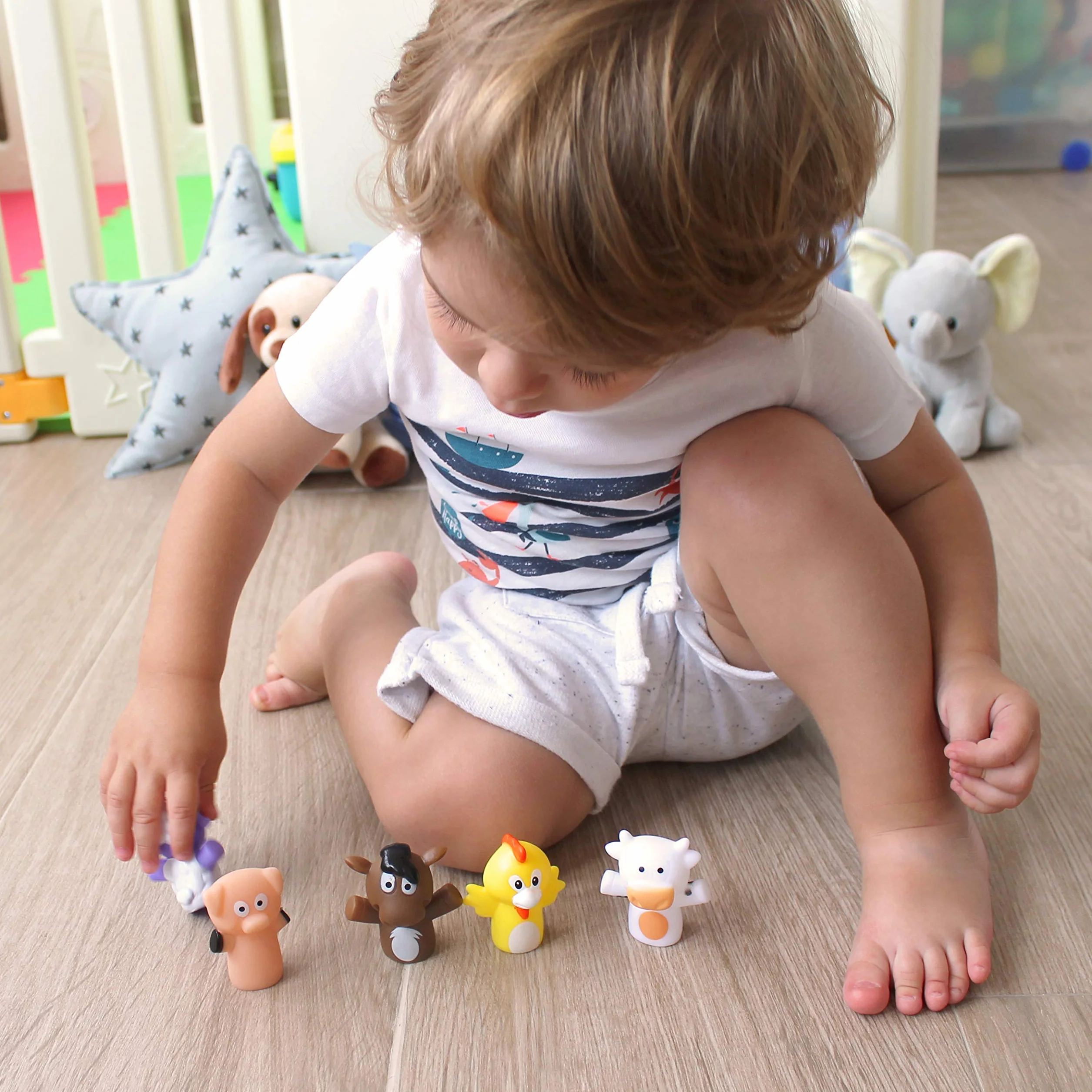 Marionetki na Palce dla dzieci i niemowląt | 5 Zwierząt Gospodarskich | Kukiełki z PVC bez BPA | Zabawki do wanny | Lalki na Dłonie, Bajki