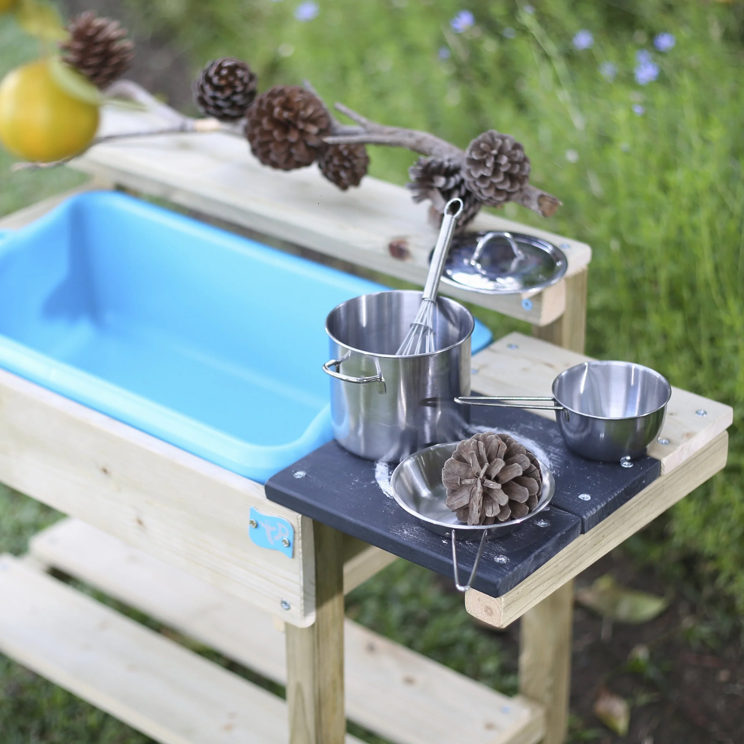 TP Toys 310 Wooden Mud Kitchen TP Muddy Cook drewniane błoto kuchenne, kolor drewna, 33 x 54 x 58 cm