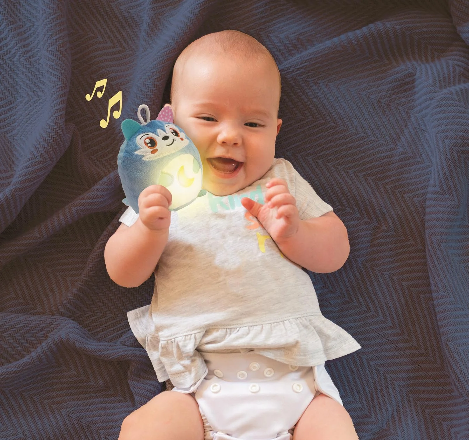 Clementoni Baby for You - Twinkle Twinkle Little Wolf, lampka nocna dla dzieci, 0-miesięczna gra dla dzieci +, wilk z kojącymi światłami i dźwiękami, wsparcie dla spokojnego snu, 17554