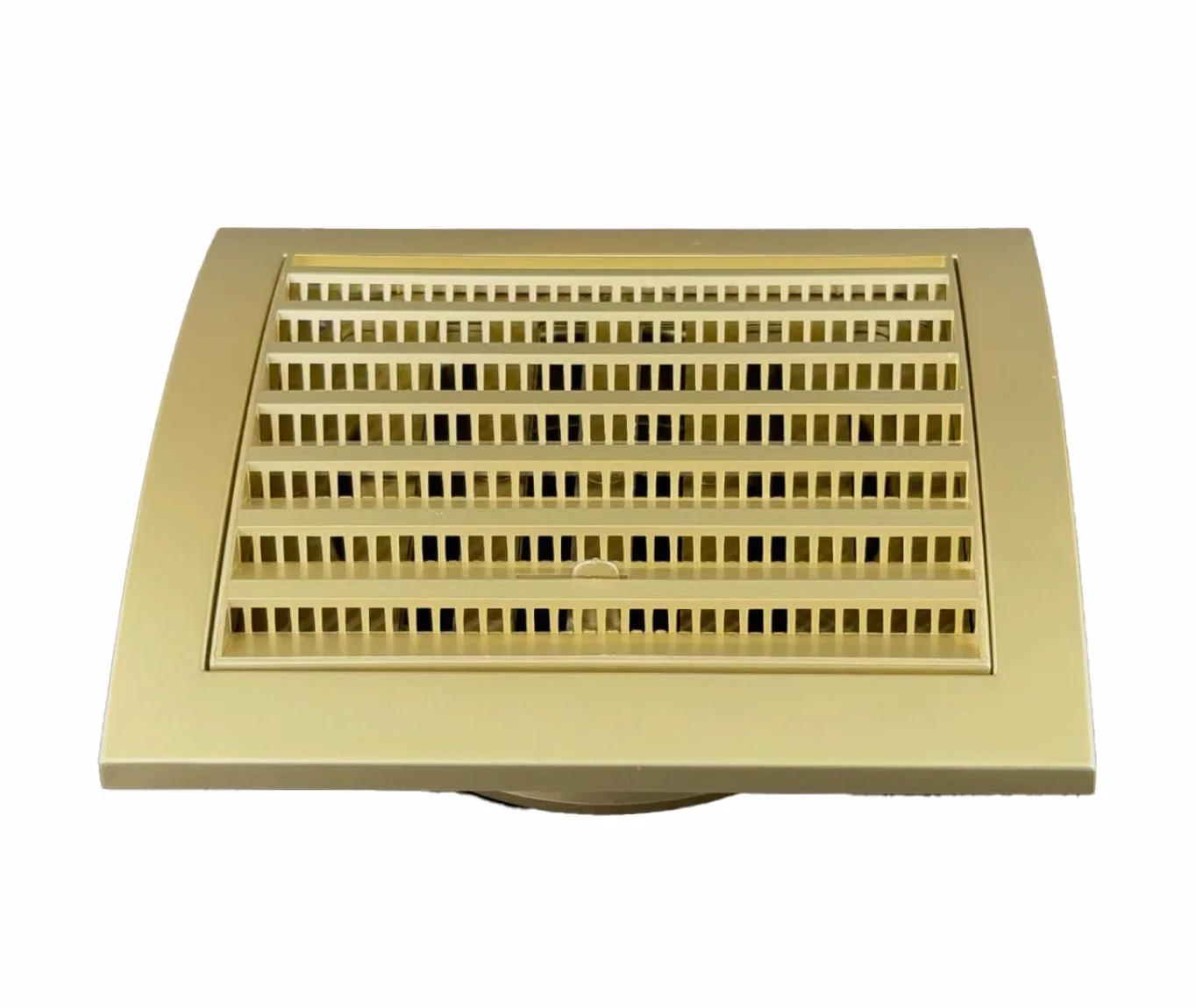H&C VENT Kratka wentylacyjna, prostokątna, złota, 190 x 190 mm, Ø 150 mm, z suwakiem, ochrona przed owadami, z tworzywa sztucznego, ochrona przed warunkami atmosferycznymi, osłona na zewnątrz – kratka