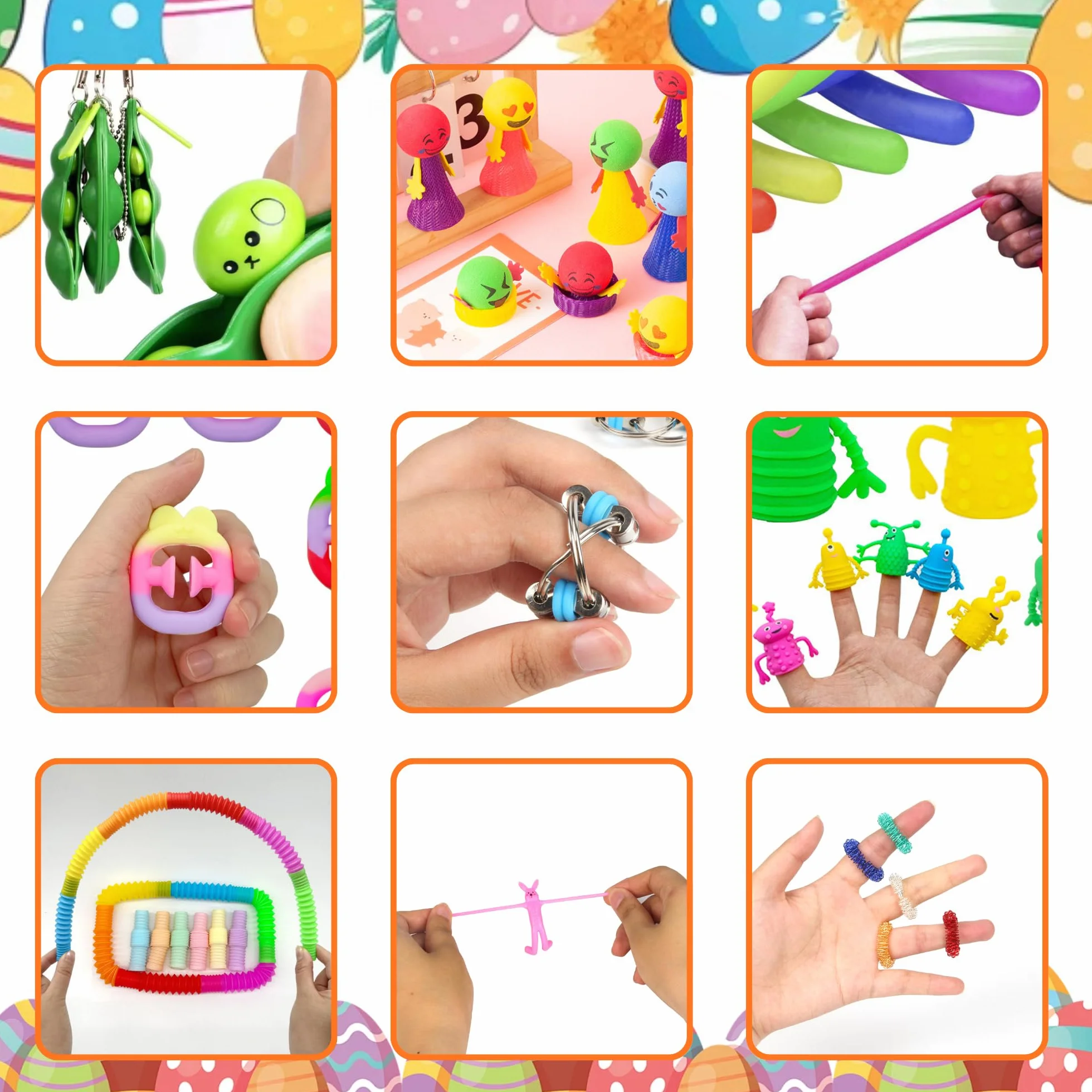 Lubibi 24 wstępnie napełnione jajka wielkanocne wypełnione,Mochi Squishy sensoryczne dla dzieci,jajka wielkanocne do napełniania, akcesoria imprezowe, na imprezę, polowanie，chłopców i dziewczynek