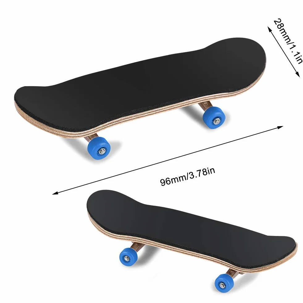 Griffbrett Fingerskateboards, Professionelle Mini-Legierung Komplettes Holzahorn-Deck-Set Interaktives Spiel Kindergeschenke(Dunkelblau)