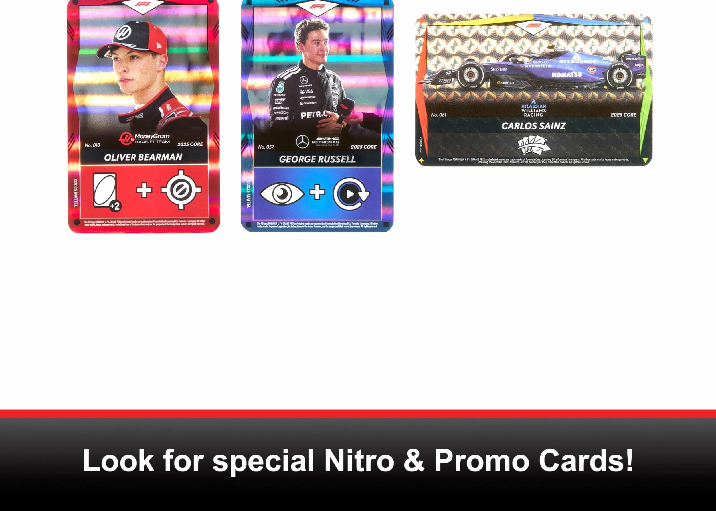 Mattel UNO Elite Formuła 1 2025 Edycja podstawowa Starter Pack Zestaw startowy; gra karciana, 4 Booster Packi i 2 karty Promo, towarzyska i rodzinna gra dla fanów i dzieci 7+, JLV42