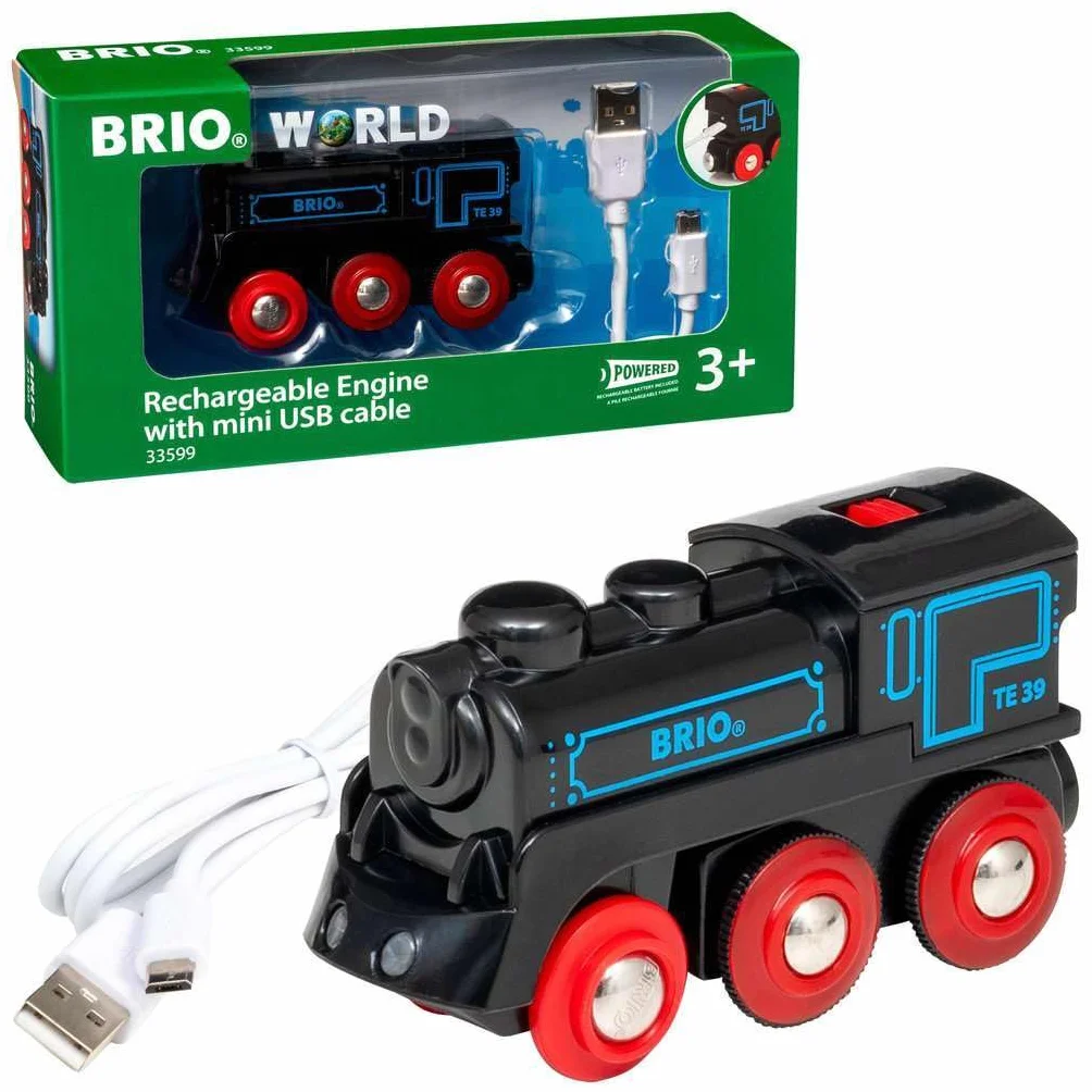 Brio 63359900 Klasyczna Lokomotywa Z Usb (63359900) Bezpieczna Zabawka Dla Dzieci Powyżej 3 Lat