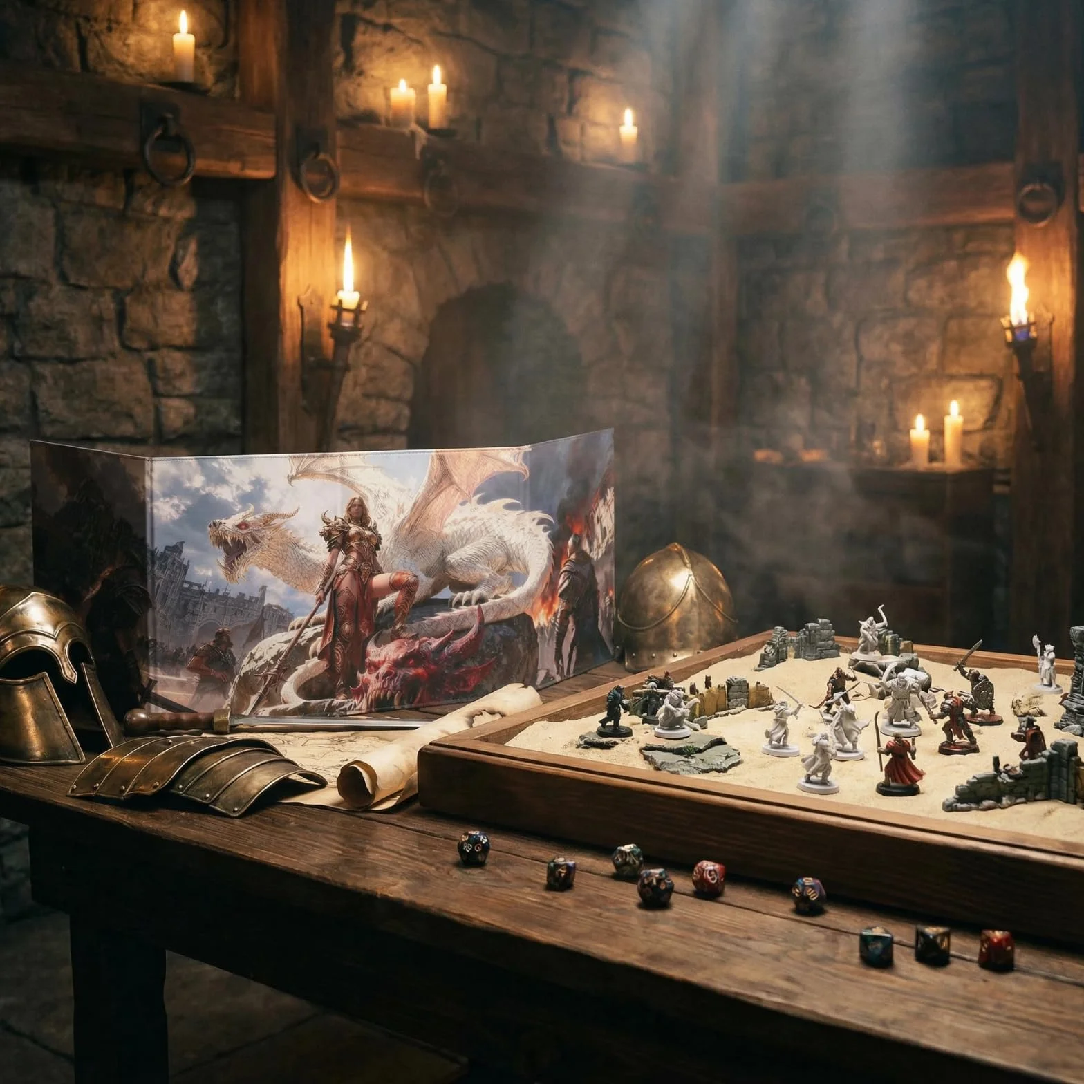 DND 5e DM ekran 8-panelowy sztuczna skóra deluxe z kołyszącymi się kieszeniami na mokro i Dungeon Master Cheat Sheets Dungeons and Dragons GM Terrain Accessories D&D prezent dla mistrzów gier TTRPG