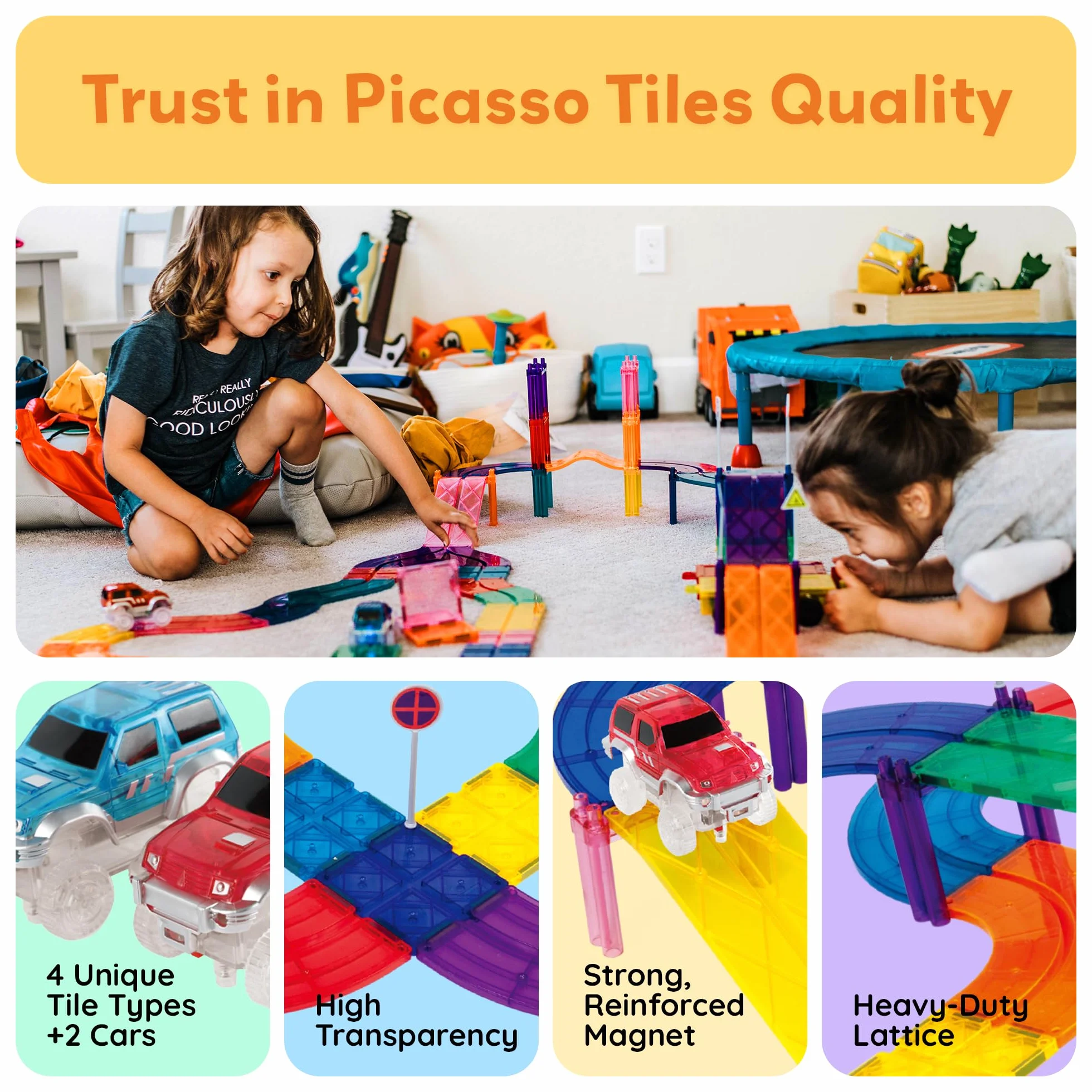 PicassoTiles 30-częściowy zestaw klocków magnetycznych samochód wyścigowy