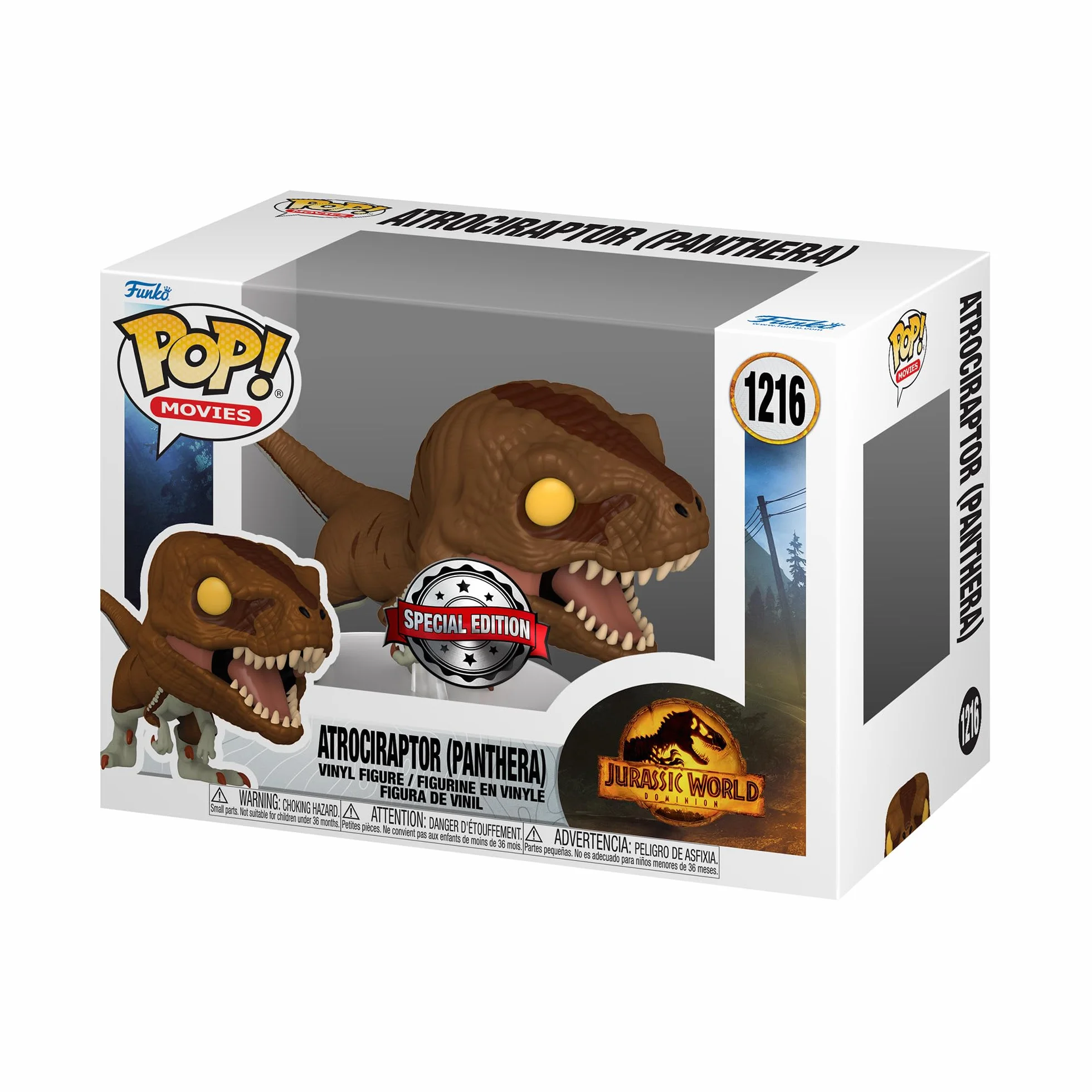 Funko Pop! Filmy: JW3 - Atrociraptor - (Panthera) - Jurassic World 3 - kolekcjonerska figurka winylowa - pomysł na prezent - oficjalne produkty - zabawki dla dzieci i dorosłych - Fani filmów