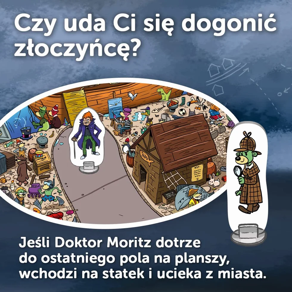 Trefl - Spy Guy - Kooperacyjna Gra Detektywistyczna, Rodzinna Gra Planszowa, Szukaj Dowodów i Złap Przestępcę, Ogromna Plansza z Miastem, Familijna Gra dla Dorosłych i Dzieci od 5 lat