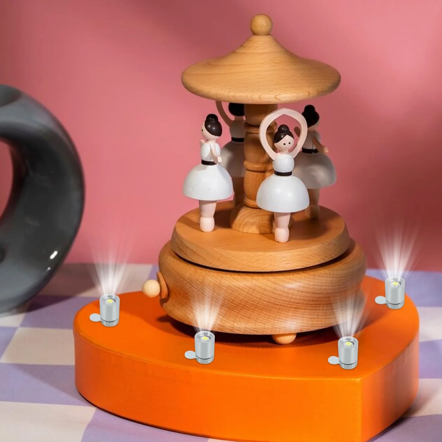 LATRAT 10 sztuk Mini białe diody LED, małe diody LED z bateriami, małe miniaturowe diody LED do dekoracji na przyjęcie urodzinowe do baru DIY domek dla lalek, białe światło