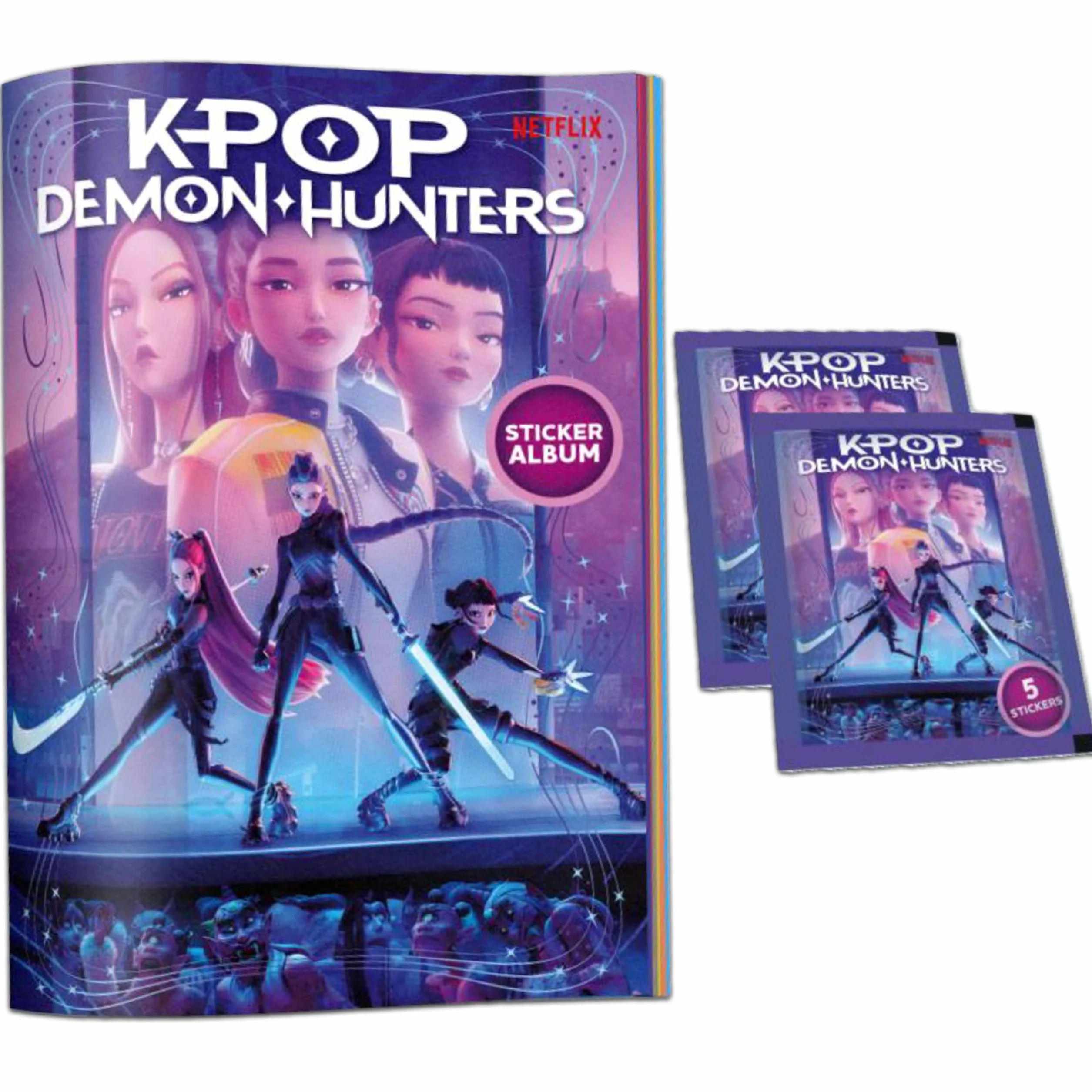 KPOP DEMON HUNTERS Album z 2 torebkami + bezpłatny plakat, pakiet startowy, naklejki biurowe Netflix