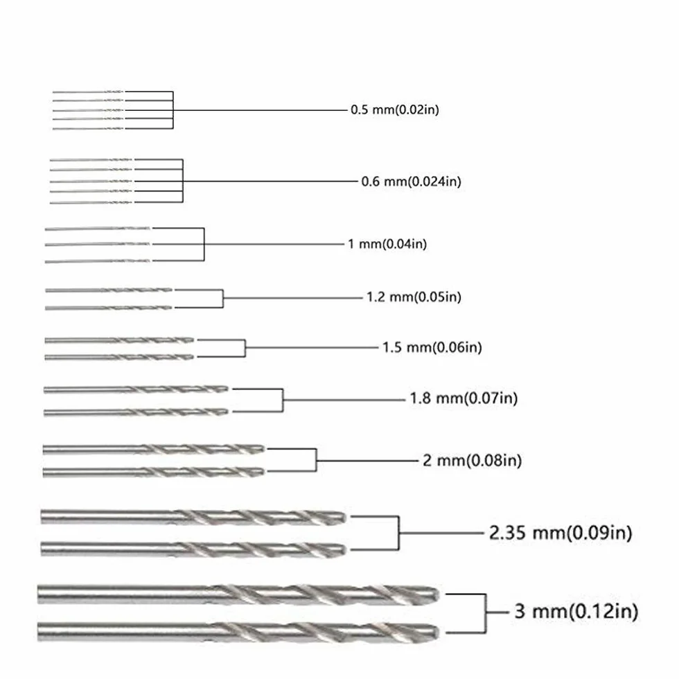 CESFONJER 25 sztuk wierteł ręcznych imadła pinowego, zestaw mikro mini wierteł spiralnych (0,5-3 mm) z 1 szt. imadła pinowego narzędzia obrotowe do drewna, biżuterii, tworzywa sztucznego