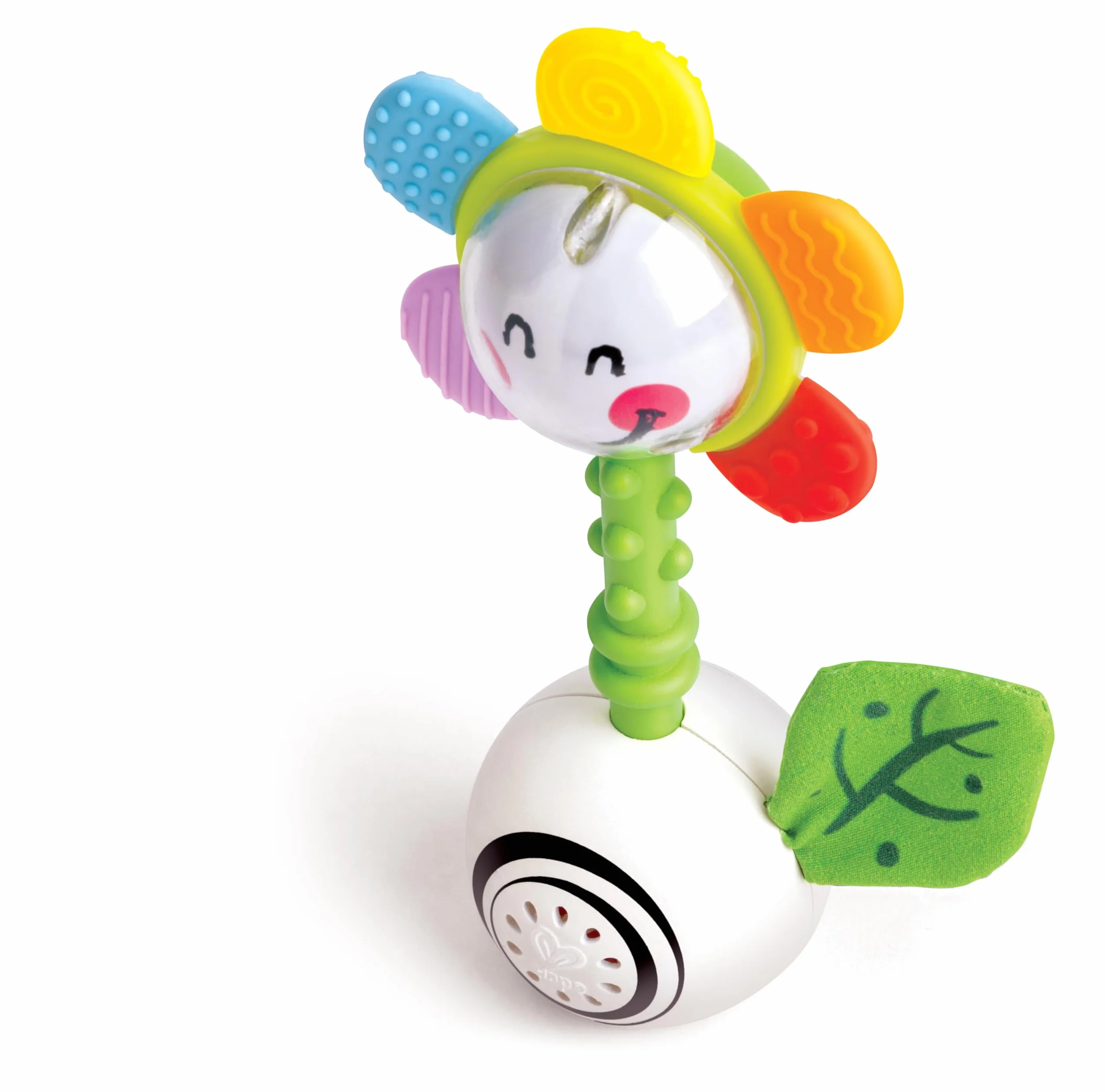 Hape Grzechotka w kształcie kwiatu Shake 'n Sparkle | zabawka multisensoryczna dla niemowląt | idealna dla dzieci od 0 miesiąca życia