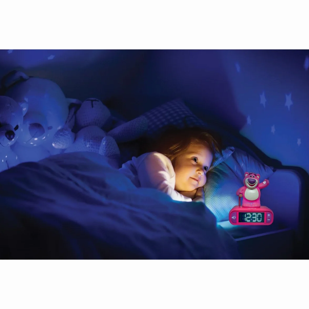 Lexibook, Disney Toy Story, Budzik nocna lampka Lotso, Postać świecąca, Efekty dźwiękowe, Wybór alarmów, Podświetlany ekran LCD, Funkcja drzemki, Fioletowy, RL800TS1LXB