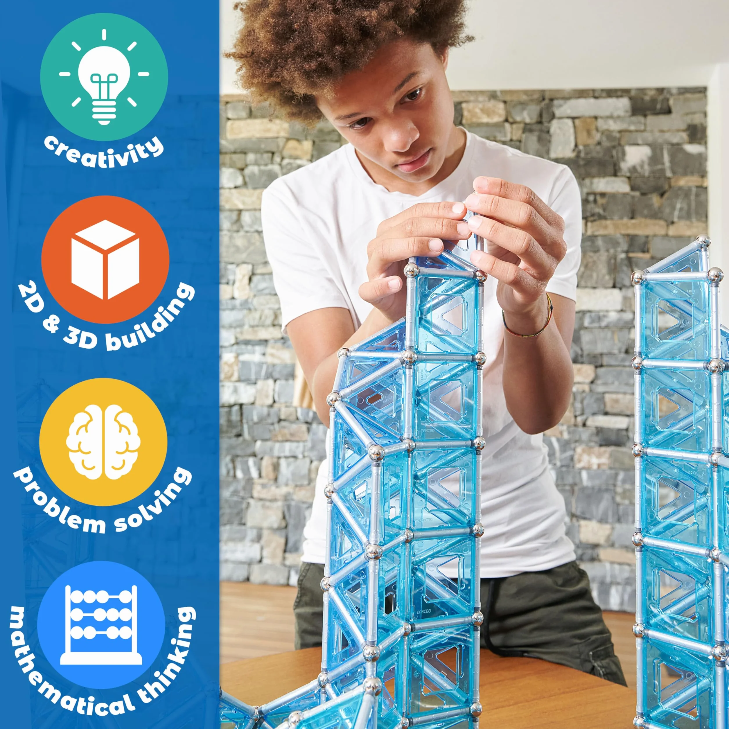 Geomag 024 PRO-L zestaw budowlany, metal niebieski i srebrny, 110 sztuk