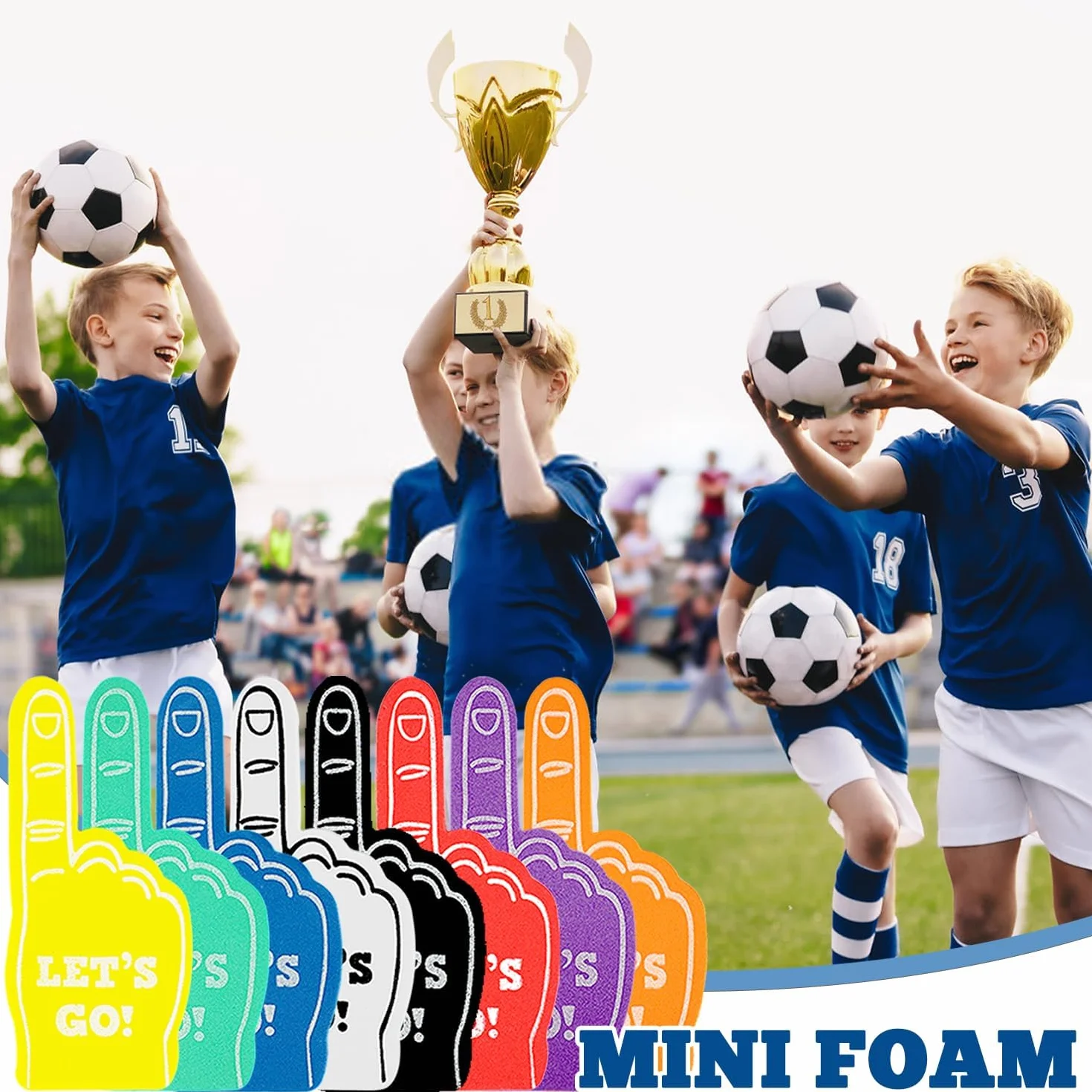 24 sztuki mini palców piankowych 13 cm, 8 kolorów, piankowe dłonie, cheerleaderki, na imprezy sportowe, piłka nożna, koszykówka, baseball, imprezy, stadion, dekoracja, artykuły dla fanów