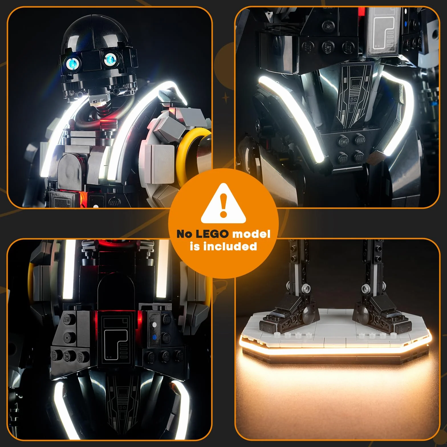 LIGHTAILING Zestaw świateł do Lego-75434 droid bezpieczeństwa K-2SO - zestaw oświetleniowy LED, kompatybilny z modelami klocków Lego - zestaw modeli nie wchodzi w zakres dostawy