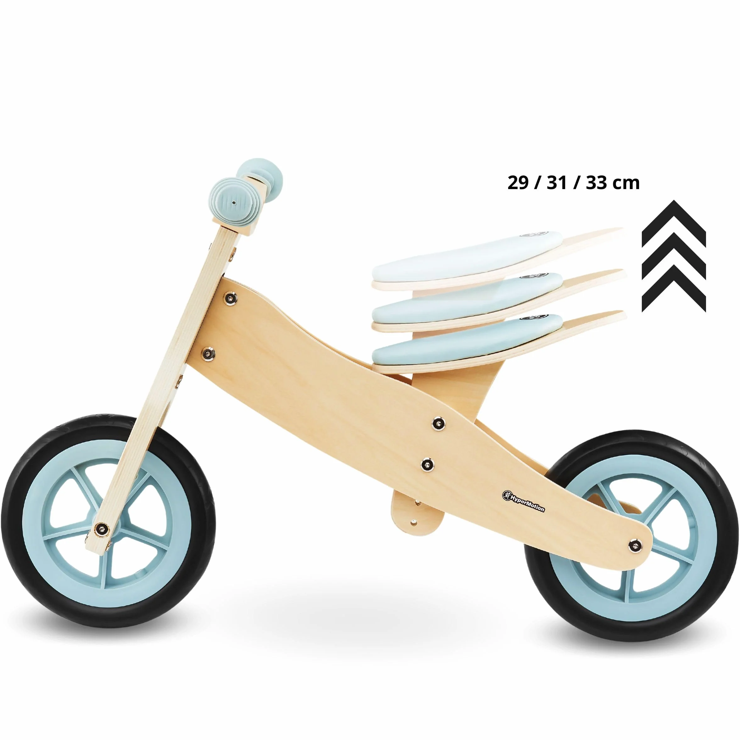 HyperMotion Drewniany Rowerek Trójkołowy dla Dziecka 18 m+, Dziecięcy Rowerek Biegowy 2w1 PERCY, Rowery dla Małych Dzieci, Rower Biegowy dla Chłopca Dziewczynki 2 lata, Regulowane Siedzisko