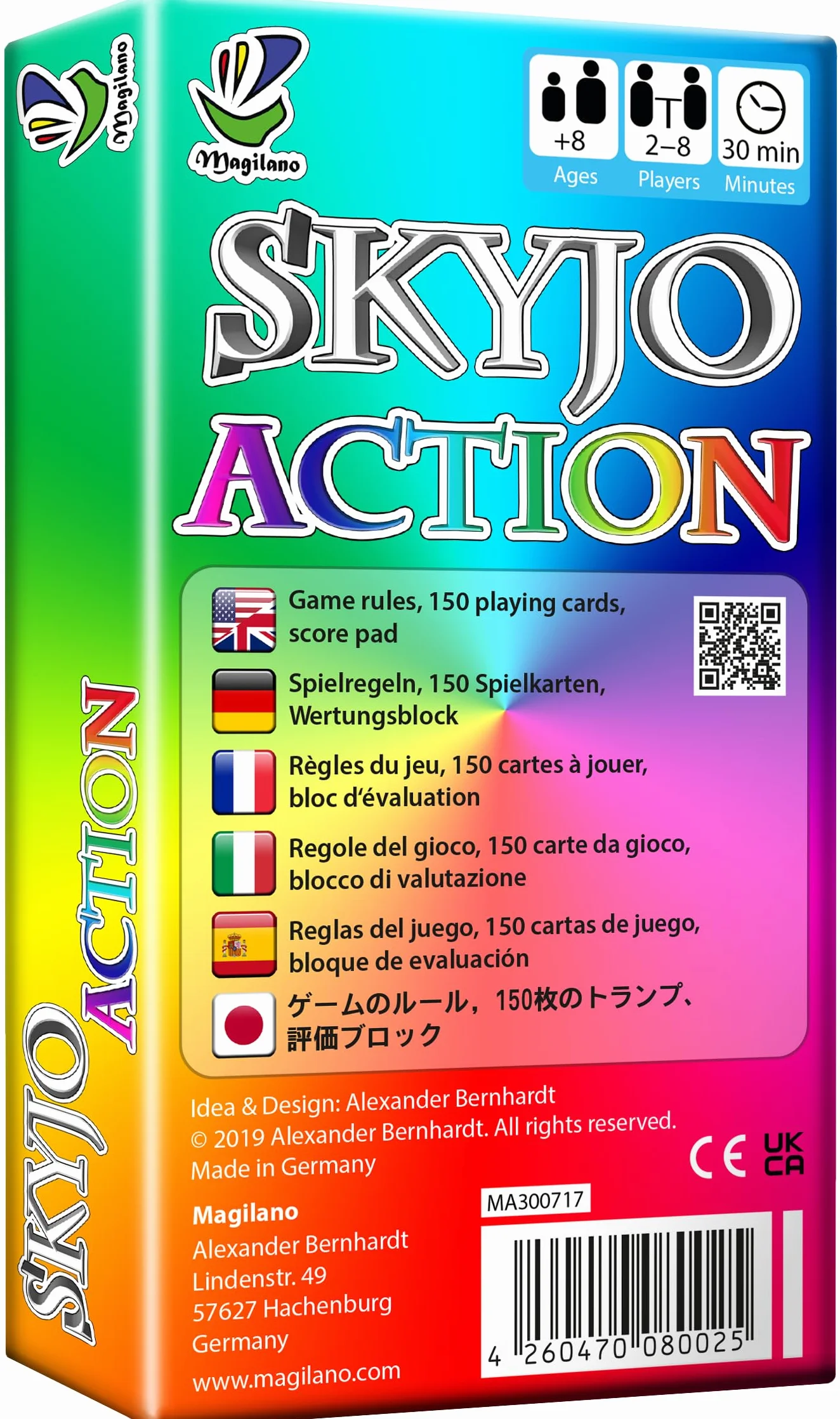 SKYJO Action de Magilano - ekscytująca gra karciana na zabawne i zabawne wieczory z grami z przyjaciółmi i rodziną.