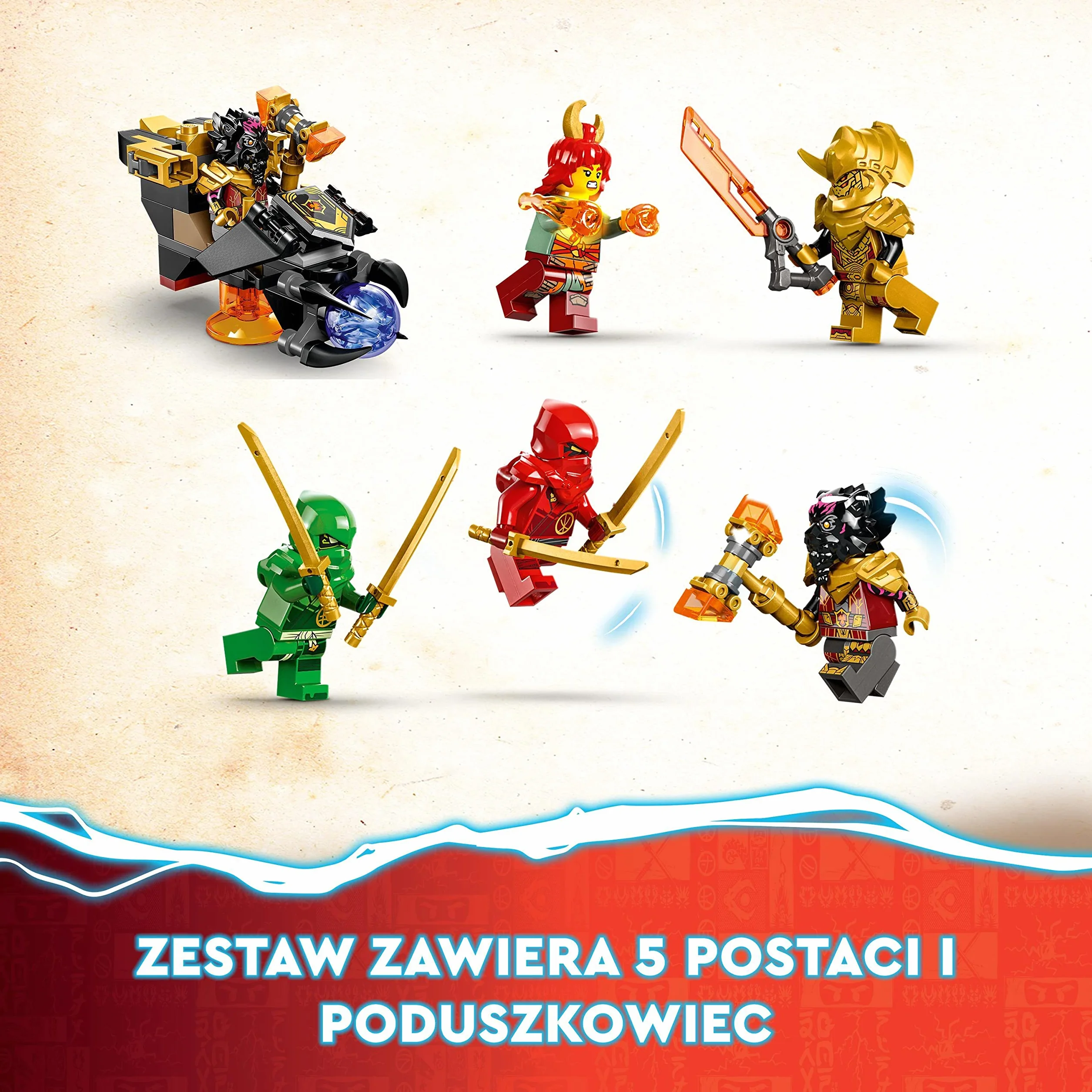 LEGO 71793 NINJAGO Lawowy smok zmieniający się w falę ognia, zestaw z serii Dragons Rising z figurką mitycznego stworzenia oraz minifigurkami Kaia i Lloyda, zabawka, prezent dla dzieci