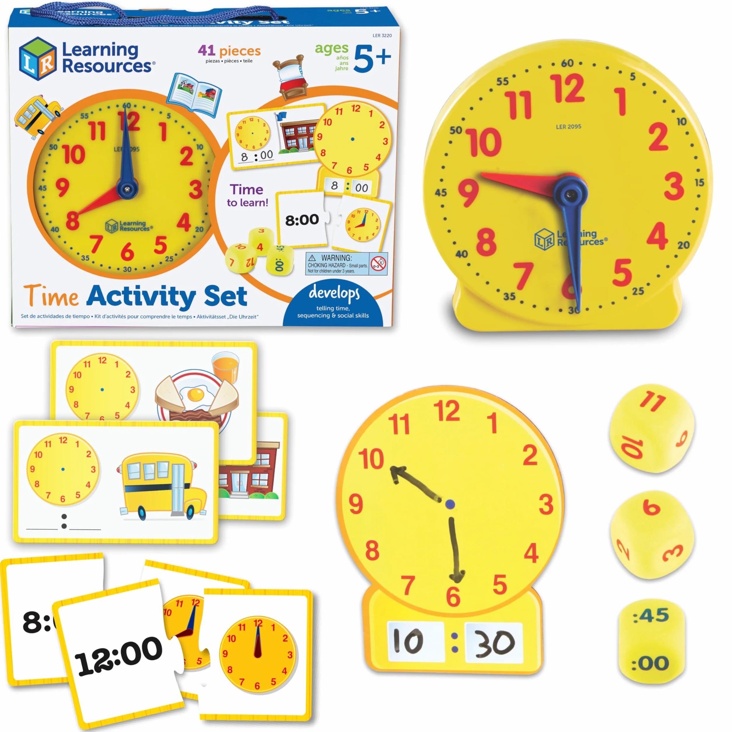 Learning Resources Czas Aktywność 41-Kawałek zestaw, Wielobarwny