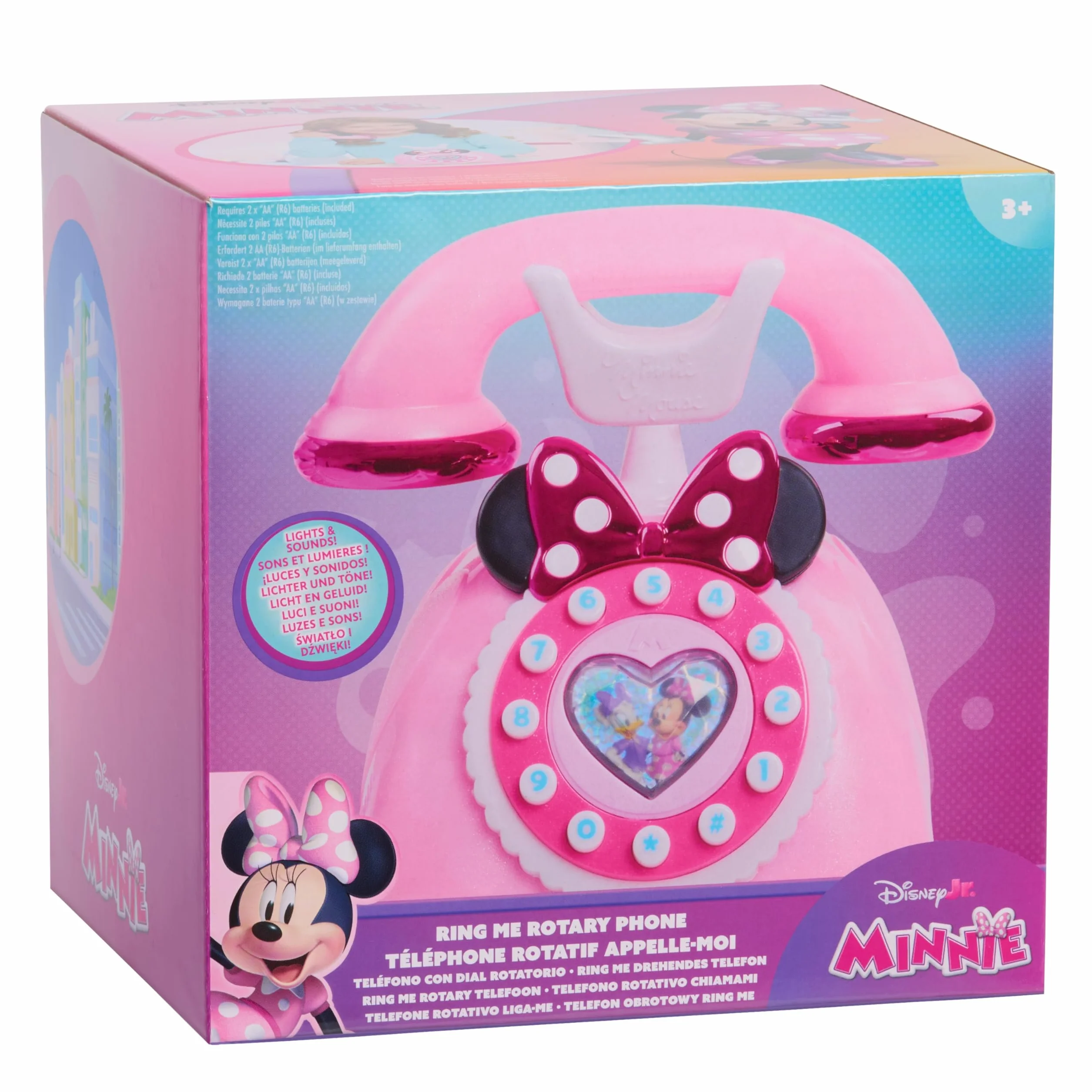 Disney Junior Minnie Mouse Ring Me Rotary Style Phone with Lights and Sounds, Pink