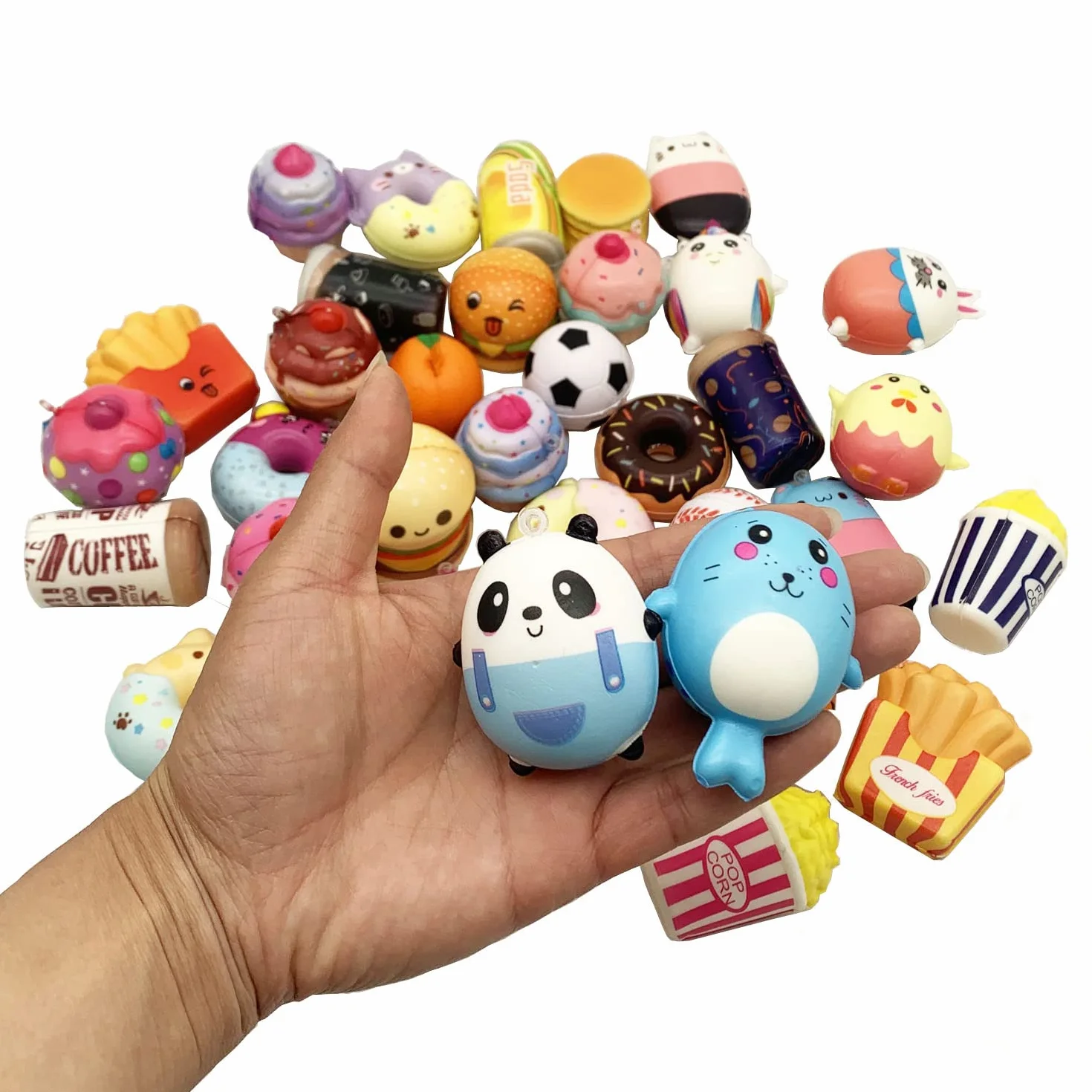 30 sztuk zestawów Squishies powoli rosnących Kawaii słodkie, przypadkowe ciasto chleb, panda bułeczki z kreskówki seria redukcja stresu zabawka kot losowo squishy potrząśnij małymi naciskami