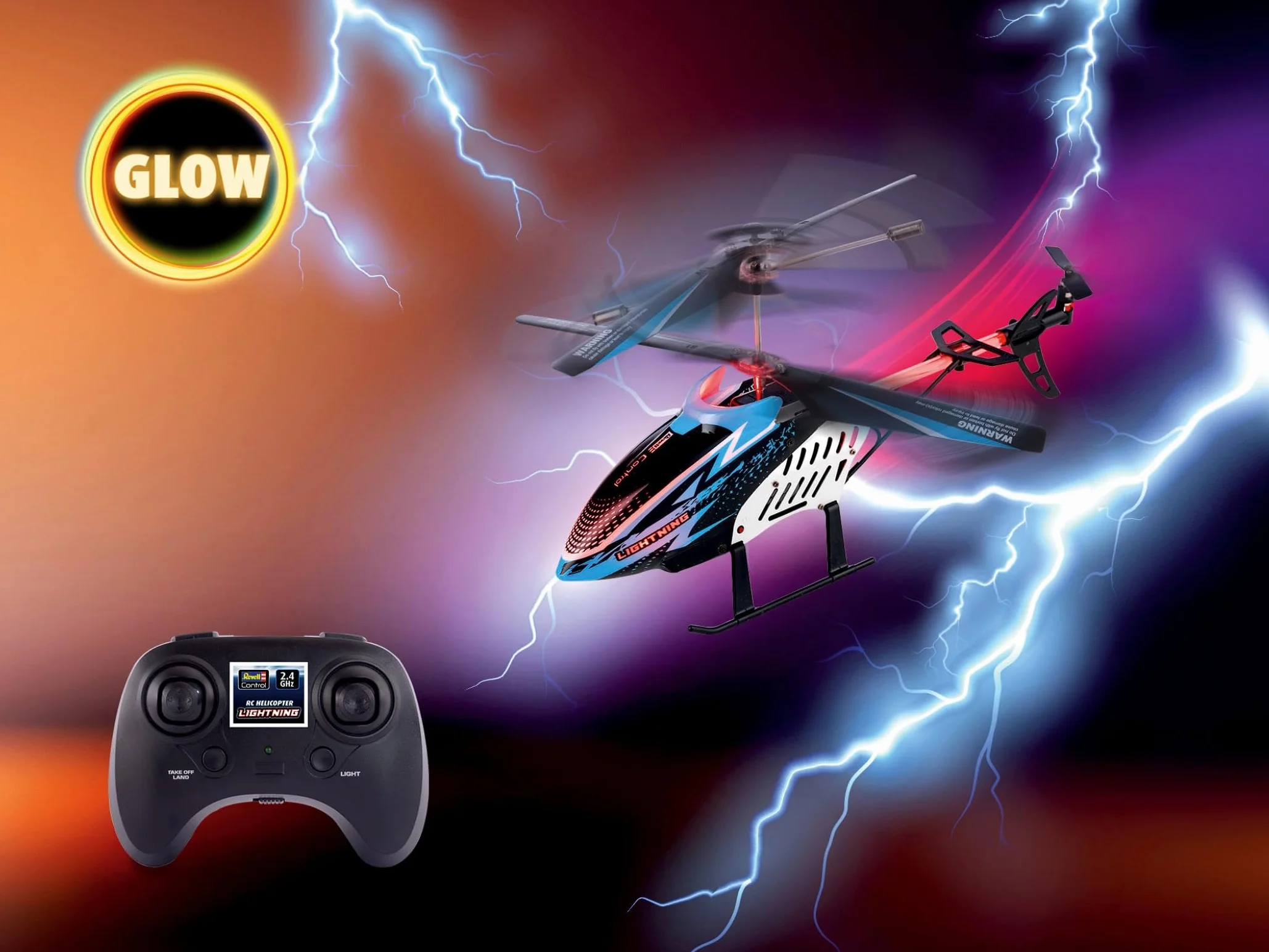 Revell Control 23806 RC Helikopter "Lightning" GHz 4CH z precyzyjnym sterowaniem 2,4 GHz