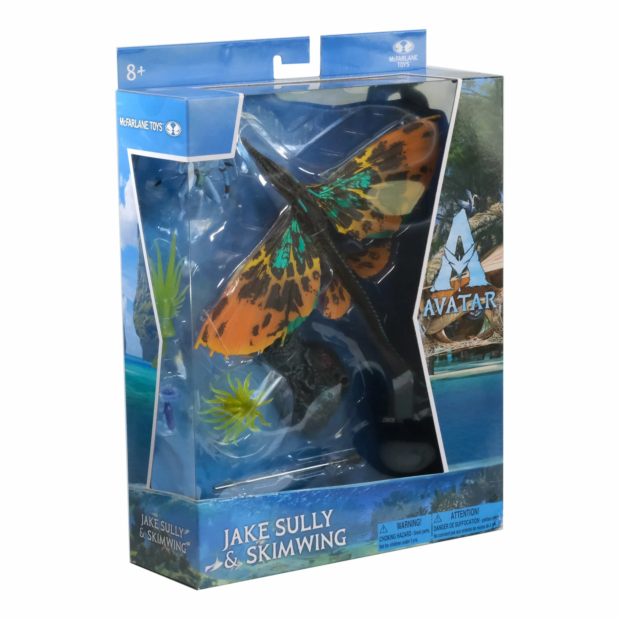 McFarlane Zabawki, awatar Disneya, World of Pandora Skimwing i Jake Sully Avatar, zestaw figurek kolekcjonerskich zabawek Disneya - wiek 8+