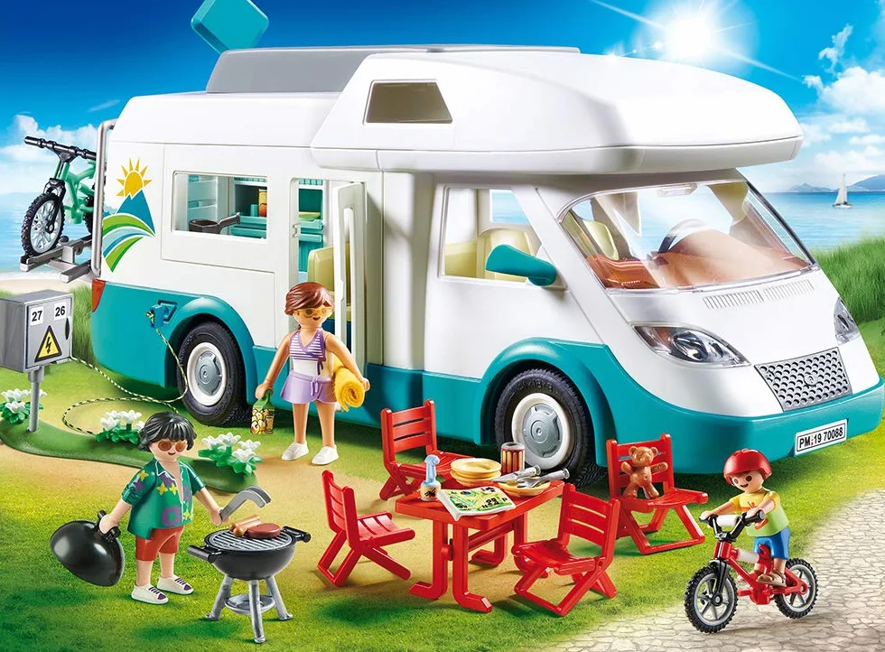 PLAYMOBIL Family Fun 70088 Rodzinne auto kempingowe, ze zdejmowanym dachem i wieloma dodatkami, od 4 lat