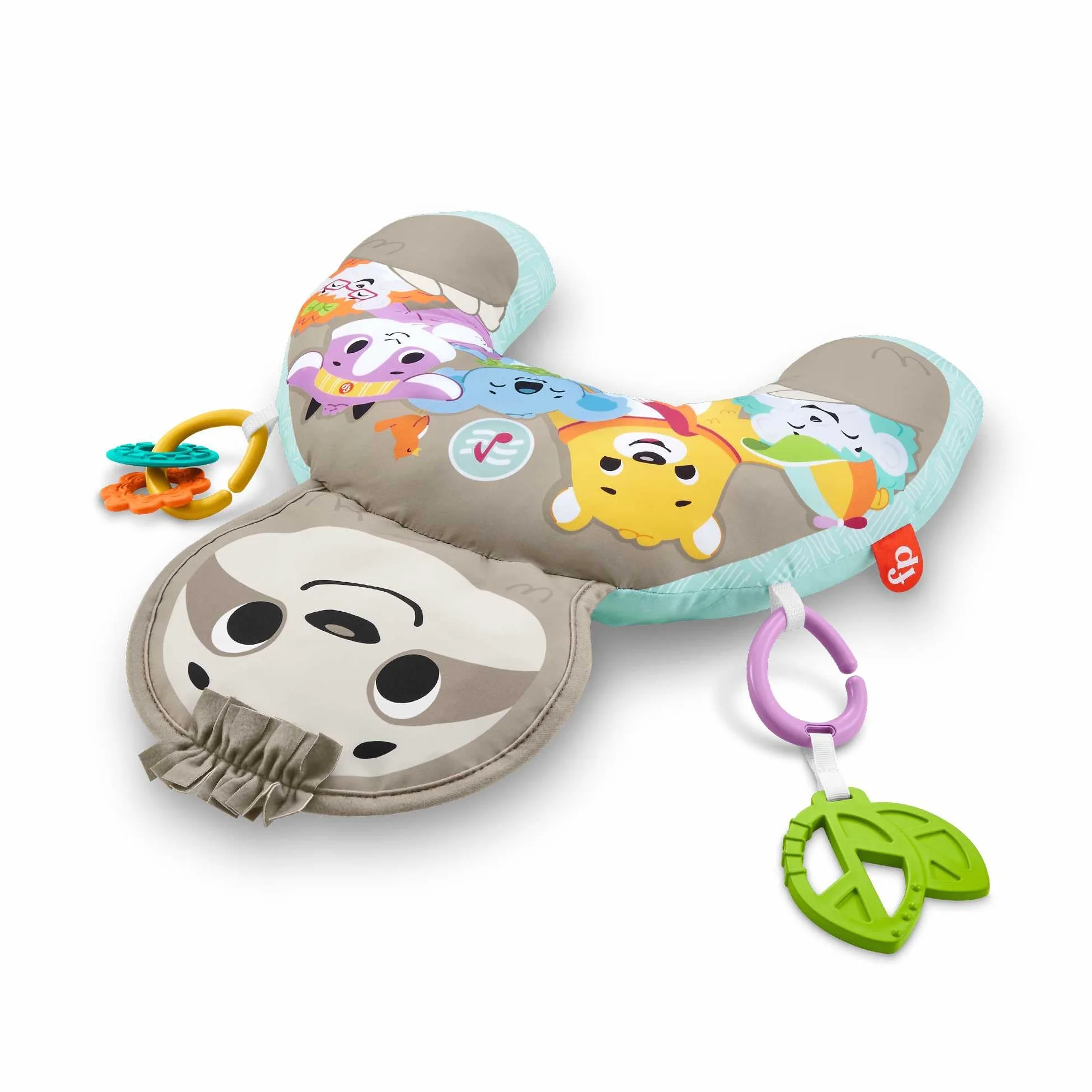 Fisher-Price Poduszka z wibracjami Muzyczny leniwiec z podparciem podczas zabawy na brzuszku + zabawki aktywizujące, GRR01