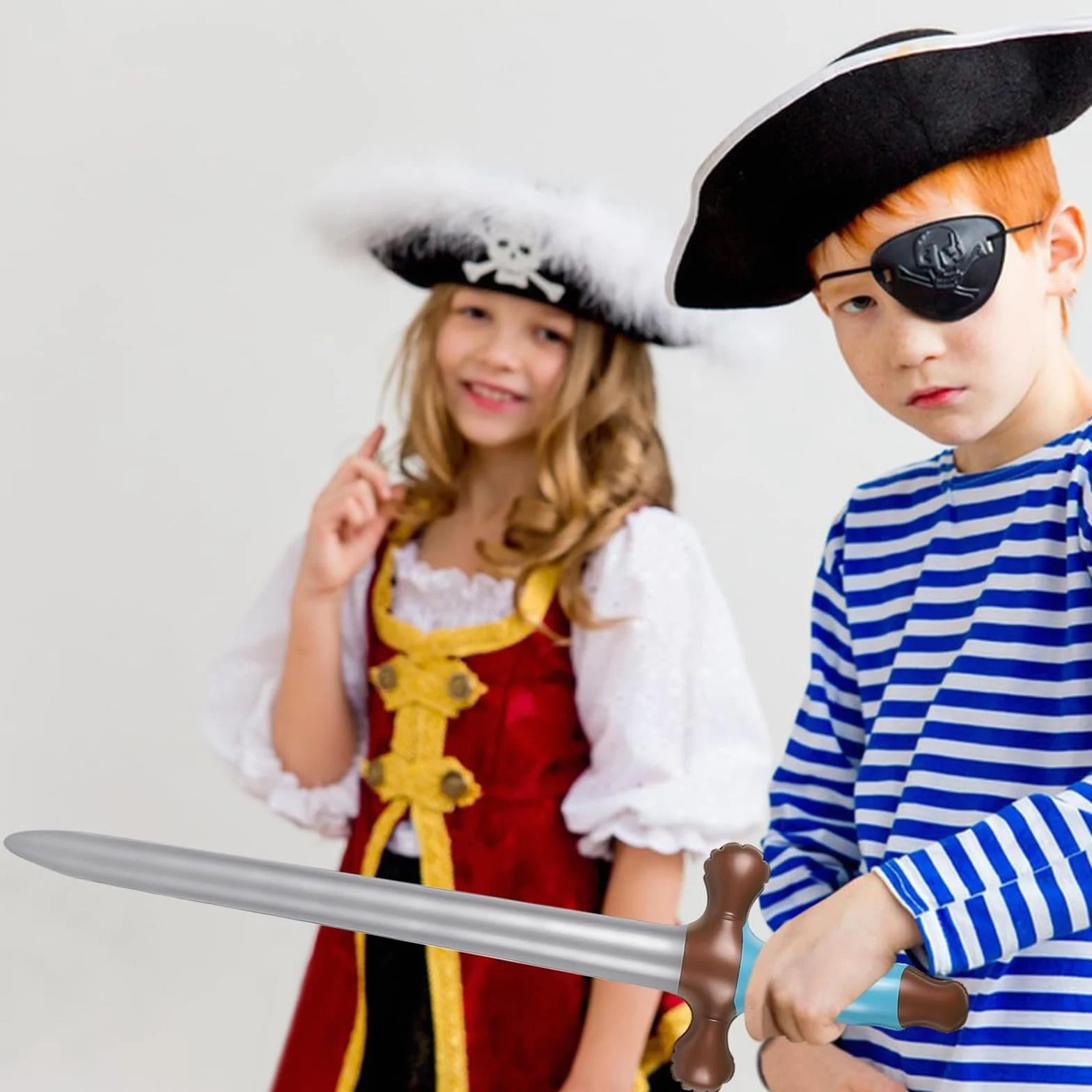 10 sztuk nadmuchiwane miecze, 60 cm nadmuchiwane pirackie miecze zabawki plastikowe miecze dla dzieci, na Halloween pirackie motywy odgrywanie ról gry imprezowe dekoracje