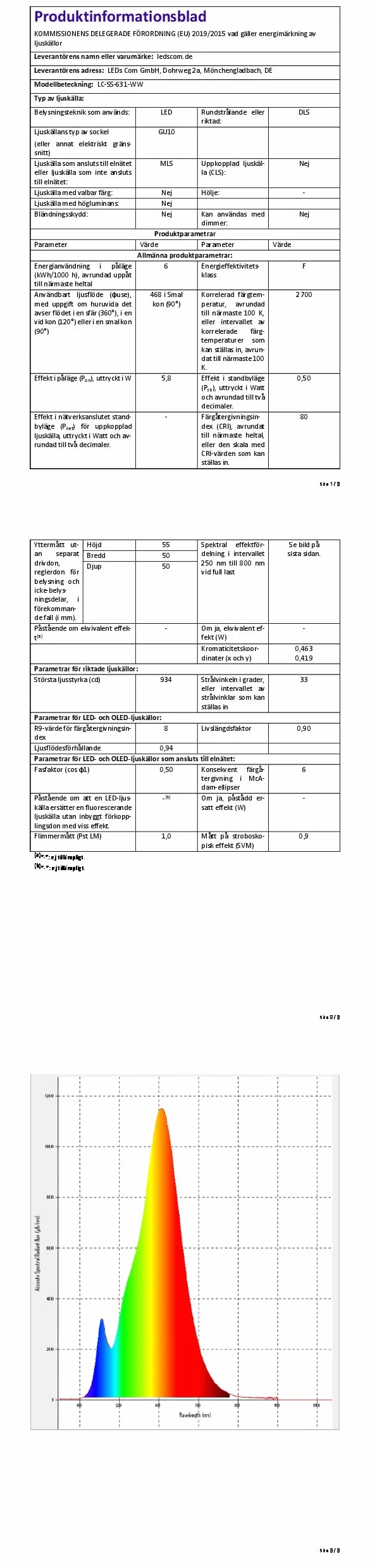ledscom.de Lampa zaciskowa WAIKA, przełącznik, czarny mat, w zestawie żarówka LED GU10, 468lm ciepła biel