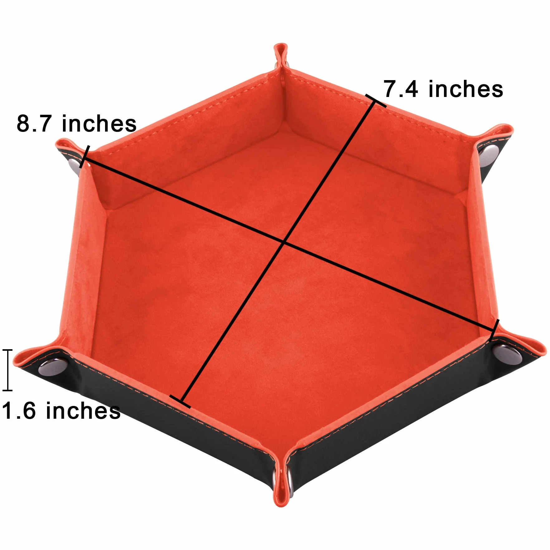 SIQUK 4 szt. Składany talerz kości PU i aksamitna taca na kości do gier planszowych DND, RGP, królewski niebieski, pomarańczowy, wielbłąd i czarny