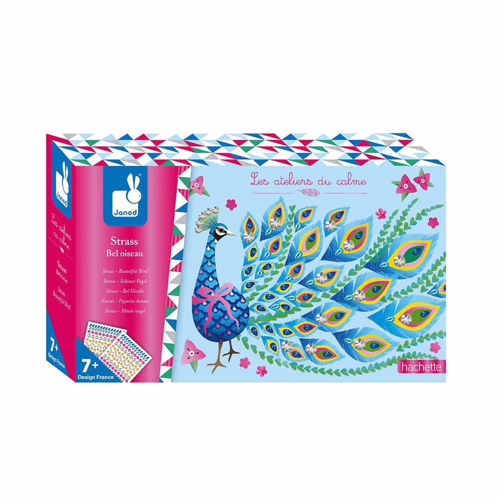 Janod - From 7 years old - Creative Kit - Strass Bel Oiseau - Les Ateliers du Calme - Creative Leisure - Dexterity and Concentration - J07810