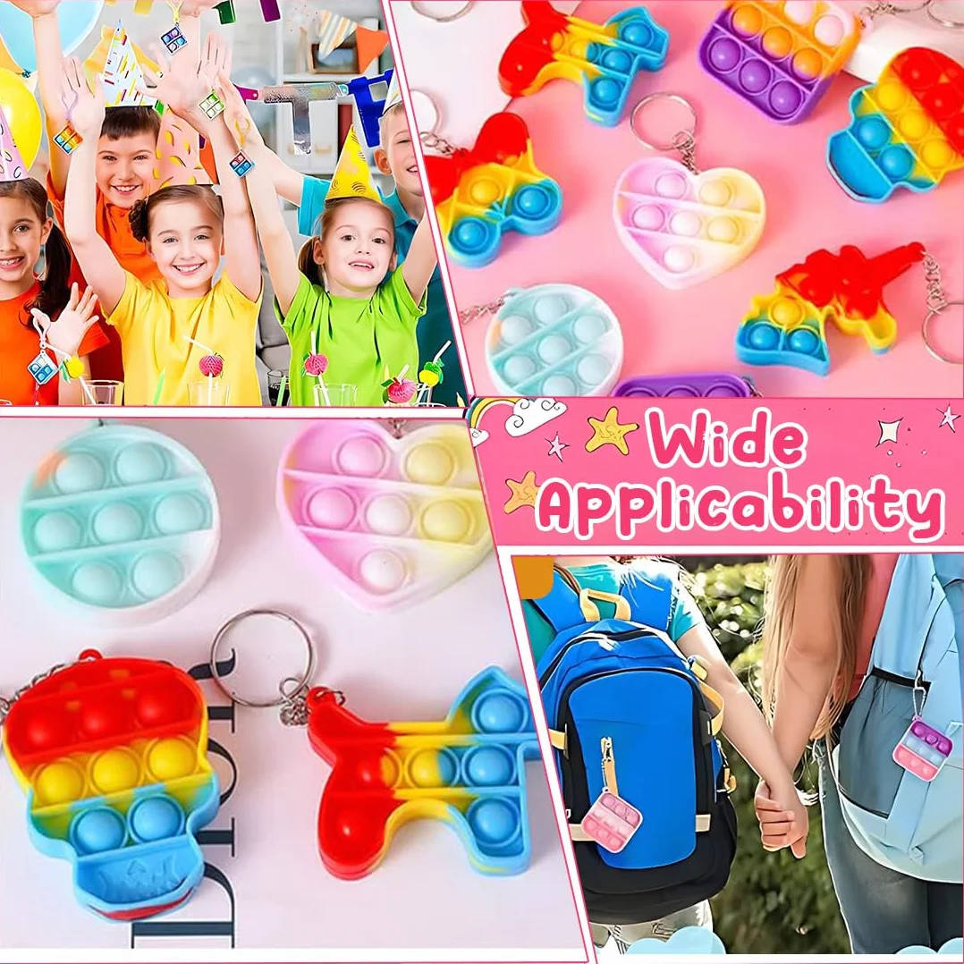 20 sztuk popowych breloków, Mini Fidget Toys, opakowanie zbiorcze, upominki dla dzieci w wieku 4-8 lat, 8-12 lat, gadżety do napełniania nagród w klasie