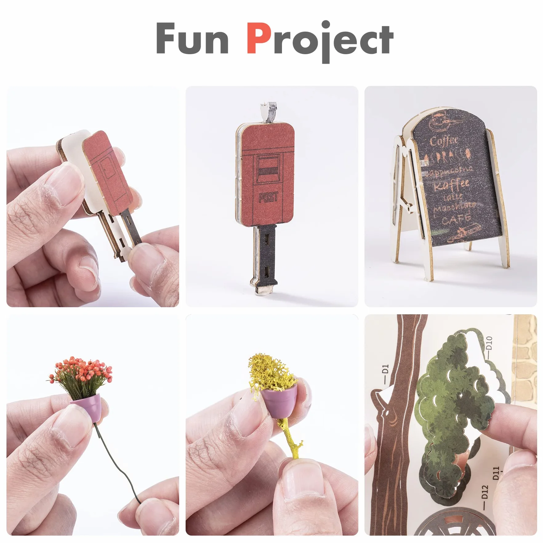 ROBOTIME Zestaw DIY do budowy miniaturowego zakątka książkowego, do zawieszenia na ścianie, model domu z puzzle, zestawy budowlane z oświetleniem LED, dekoracja regału na książki, prezent na Dzień