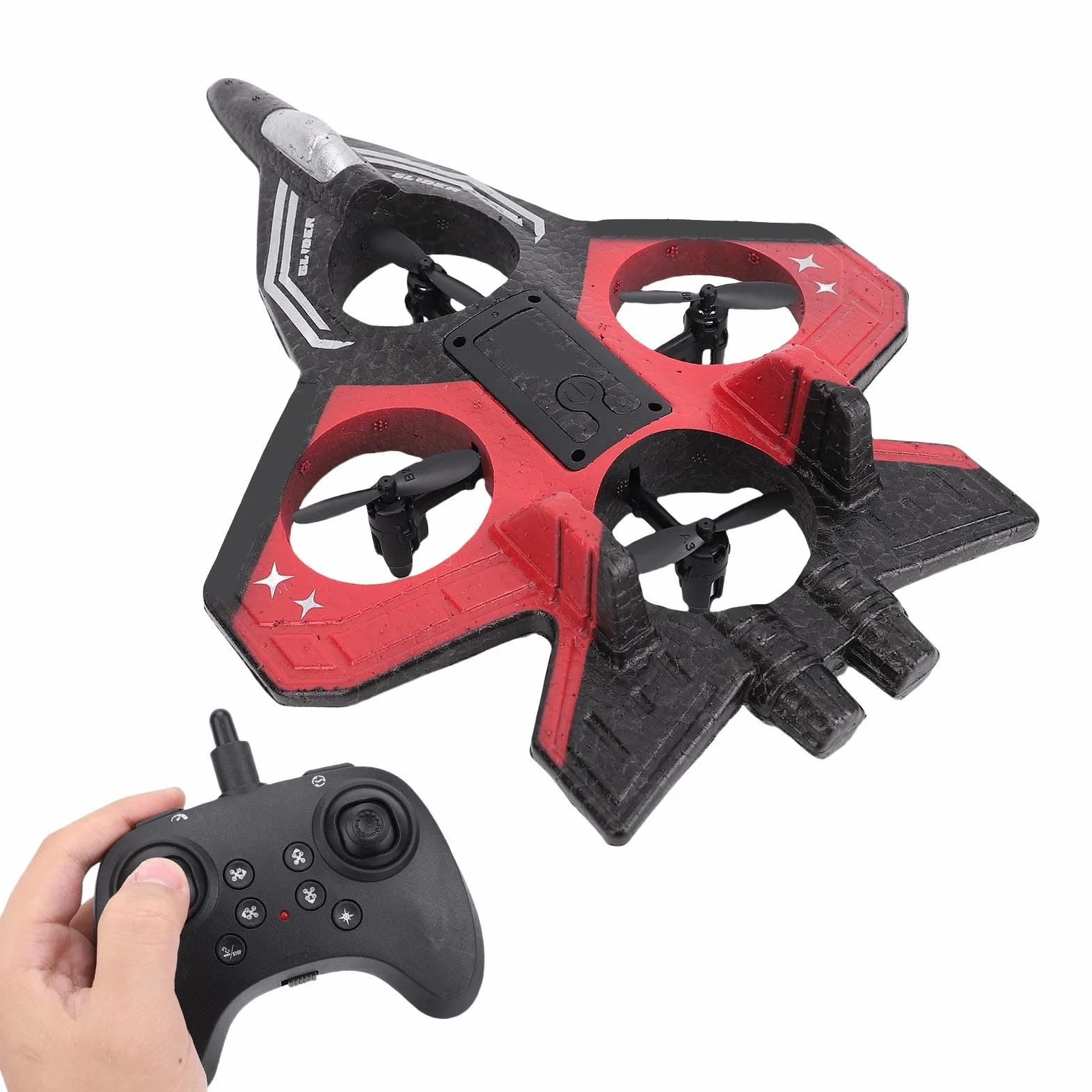 RC Slider, 2,4 GHz Zdalne Sterowanie Airpalne, 4 Ciągu Silnika | 3 Prędkości | 360 ° Kasketowe Samolotowe Samolotowe Zabawki światłami (Pojedyncza bateria)