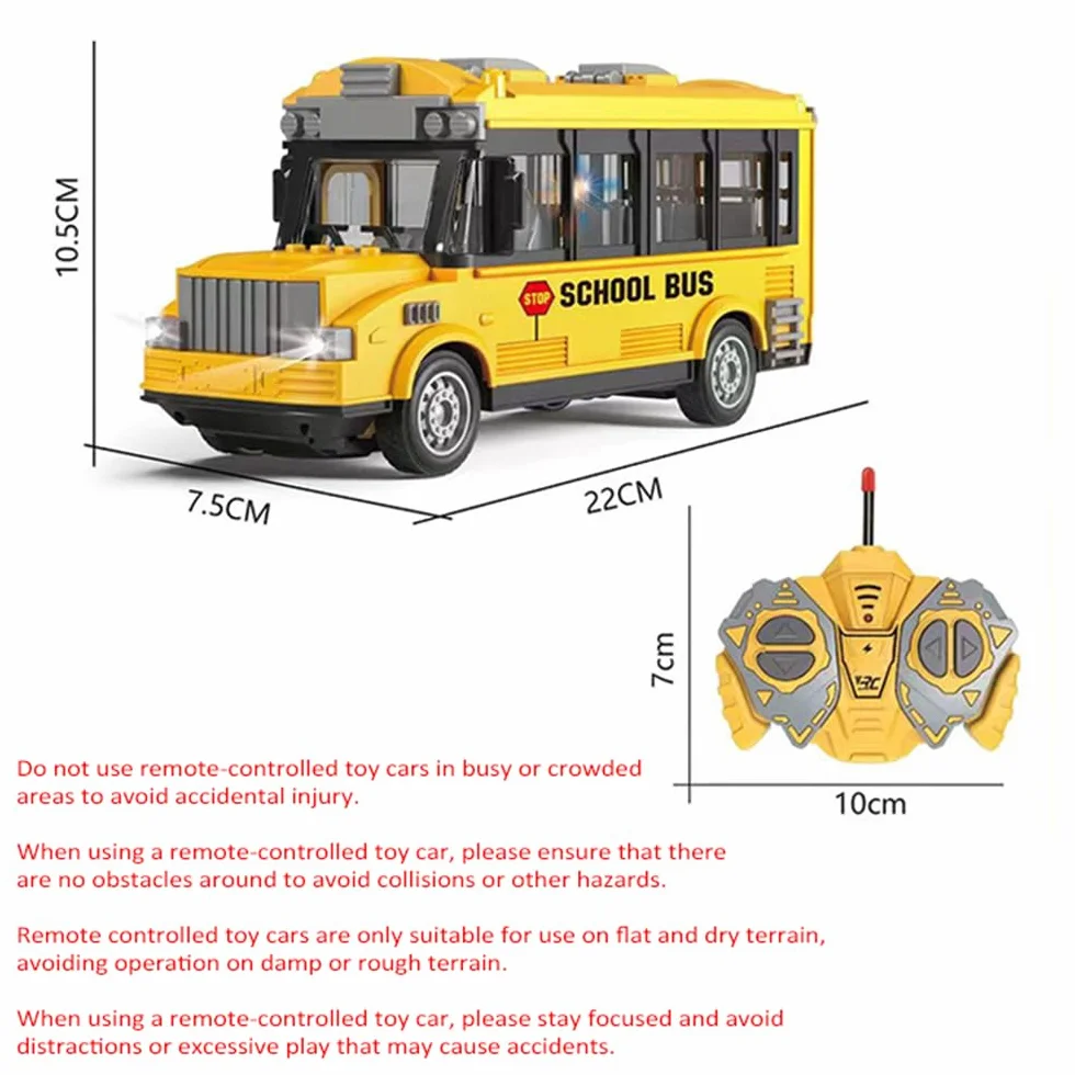 Autobus zdalnie sterowany, RC Bus 1/30 4CH zdalnie sterowany samochód z lekką muzyką, otwierane drzwi, autobus zabawka interakcji rodzic-dziecko