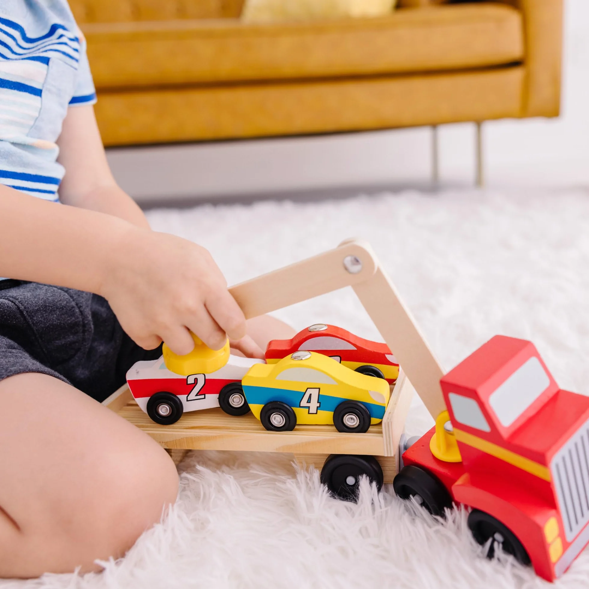 Melissa & Doug – laweta z magnetycznym podnośnikiem| drewniane zabawki i pojazdy | ciężarówki i pojazdy | 3+ |