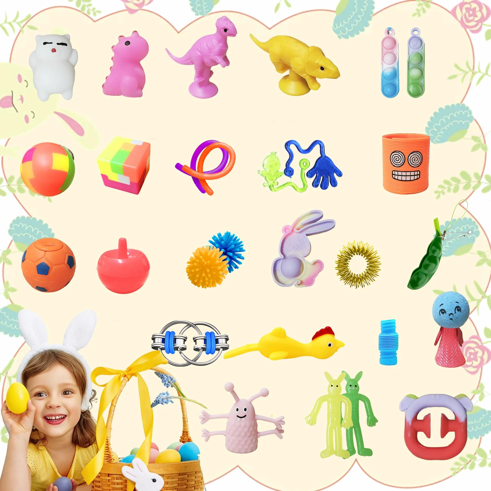 Lubibi 24 wstępnie napełnione jajka wielkanocne wypełnione,Mochi Squishy sensoryczne dla dzieci,jajka wielkanocne do napełniania, akcesoria imprezowe, na imprezę, polowanie，chłopców i dziewczynek
