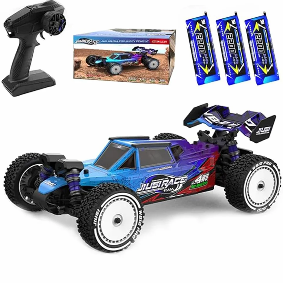 100 km/h, bezszczotkowy zdalnie sterowany samochód, wodoszczelny samochód wyścigowy 1:12, 2,4 GHz, wózek terenowy RC dla dorosłych, 4WD, szybki samochód offroad, RC Monster Truck, 3 baterie