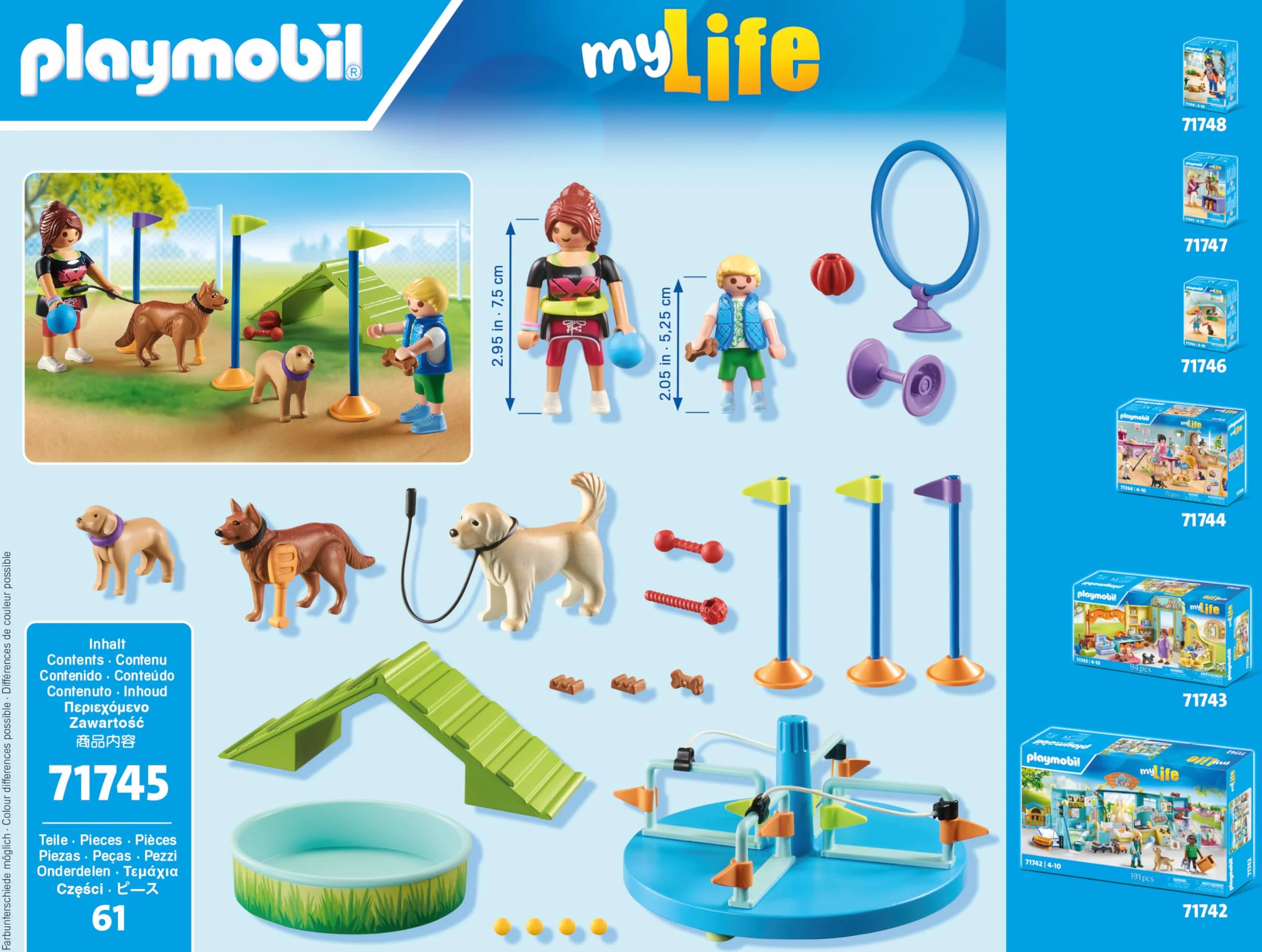 PLAYMOBIL | My Life | Plac zabaw dla psów | Zabawka dla dzieci | Zestaw z figurkami psów | Zabawka dla dzieci powyżej 4 roku życia | 71745