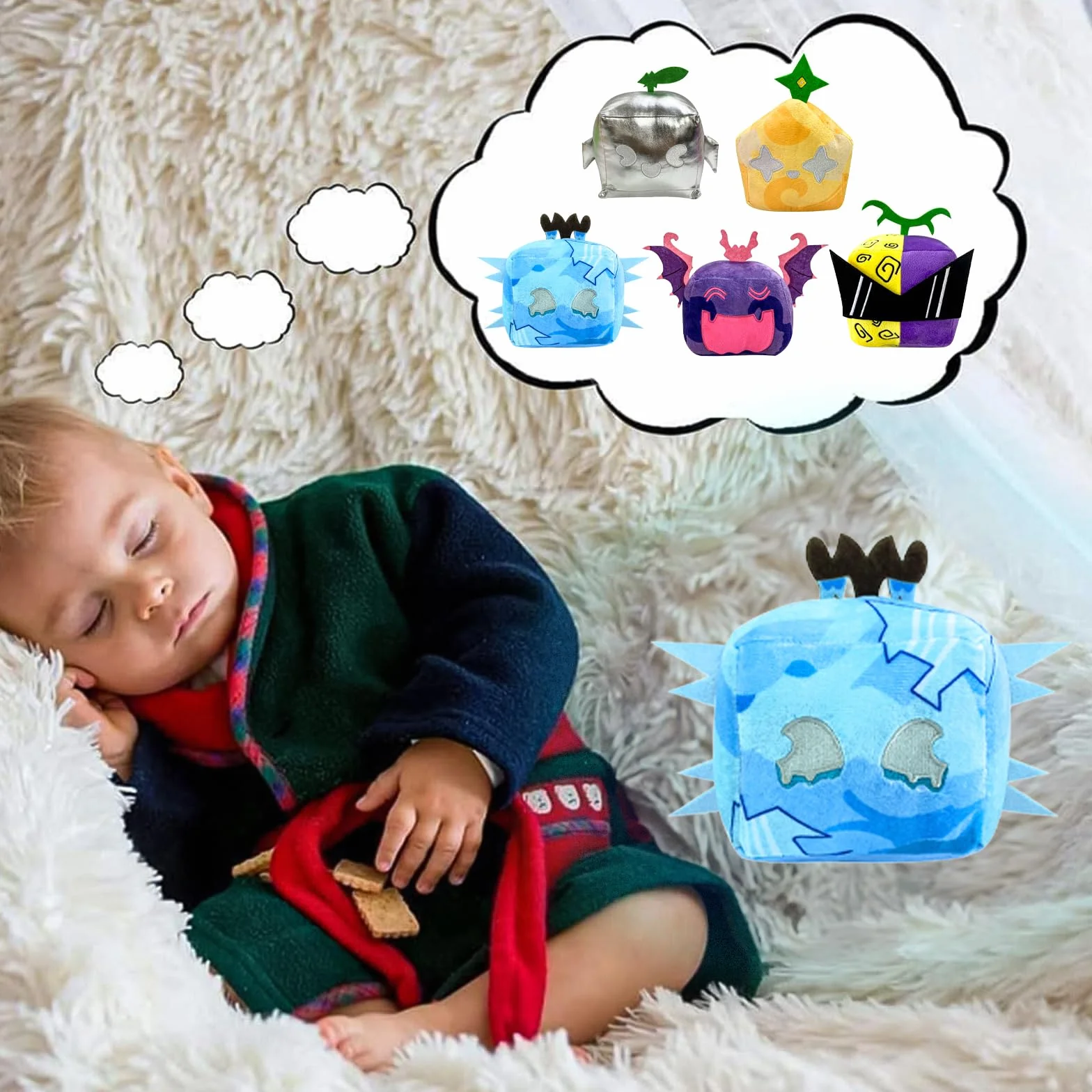 POPOYU Blox pluszak, miękkie wypchane zwierzę, poduszka, owoce, pudełko, zabawka, wypchana figurka, lalka dla dzieci, prezenty urodzinowe, miękkie, wypchane owoce, pluszowe zabawki do dekoracji
