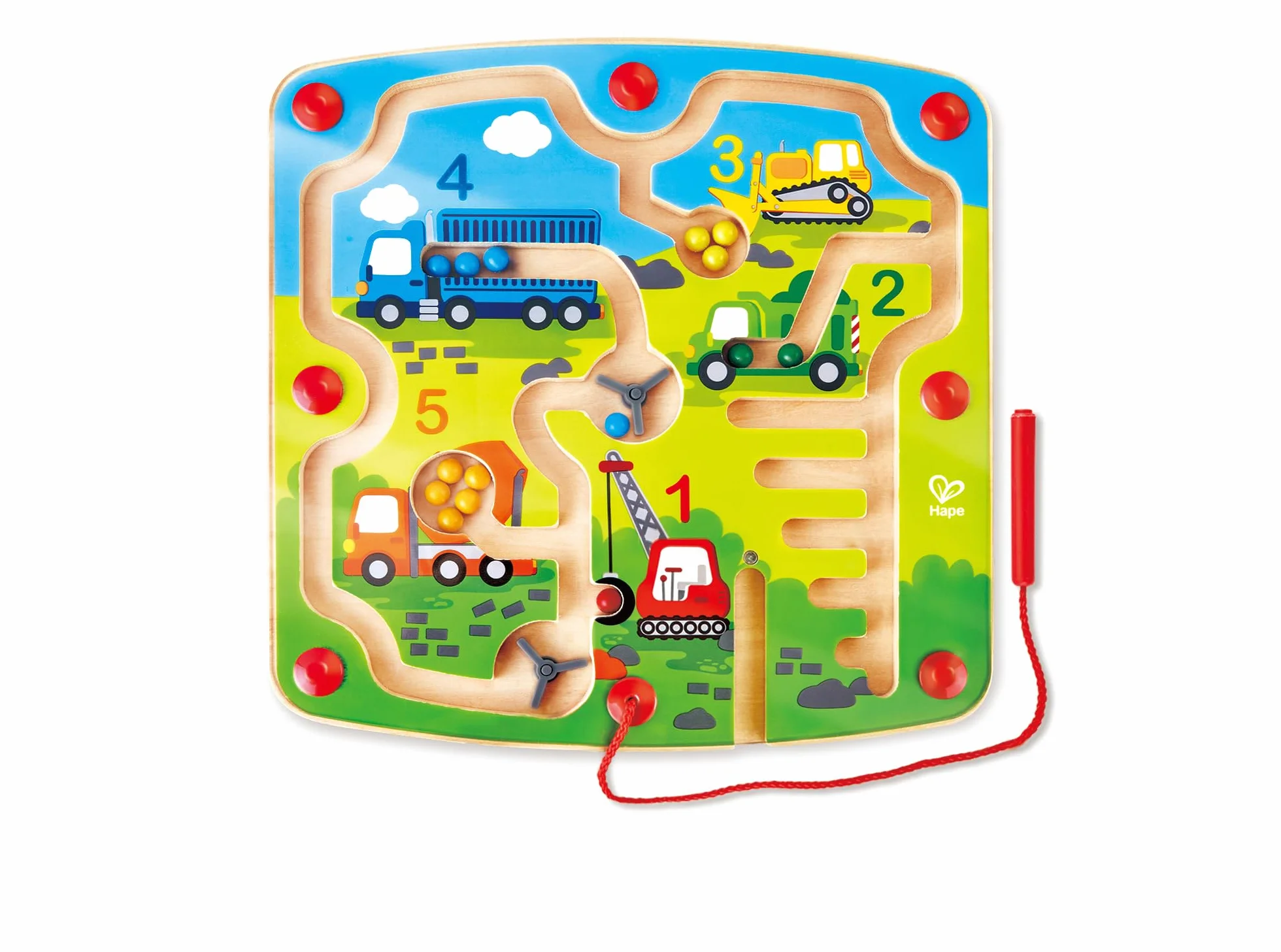 Hape E1713 Wooden Construction & Number Magnetic Maze