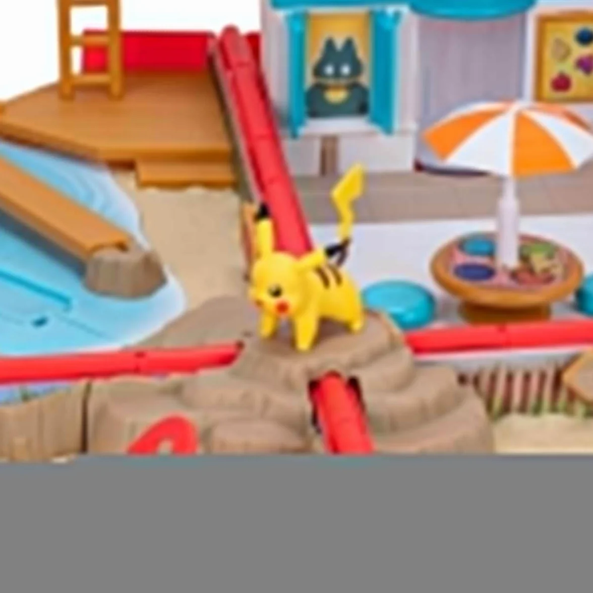Pokémon PKW3424 - przenośny zestaw do zabawy - arena plażowa, oficjalny, składany świat zabawy z Pikachu, od 4 lat