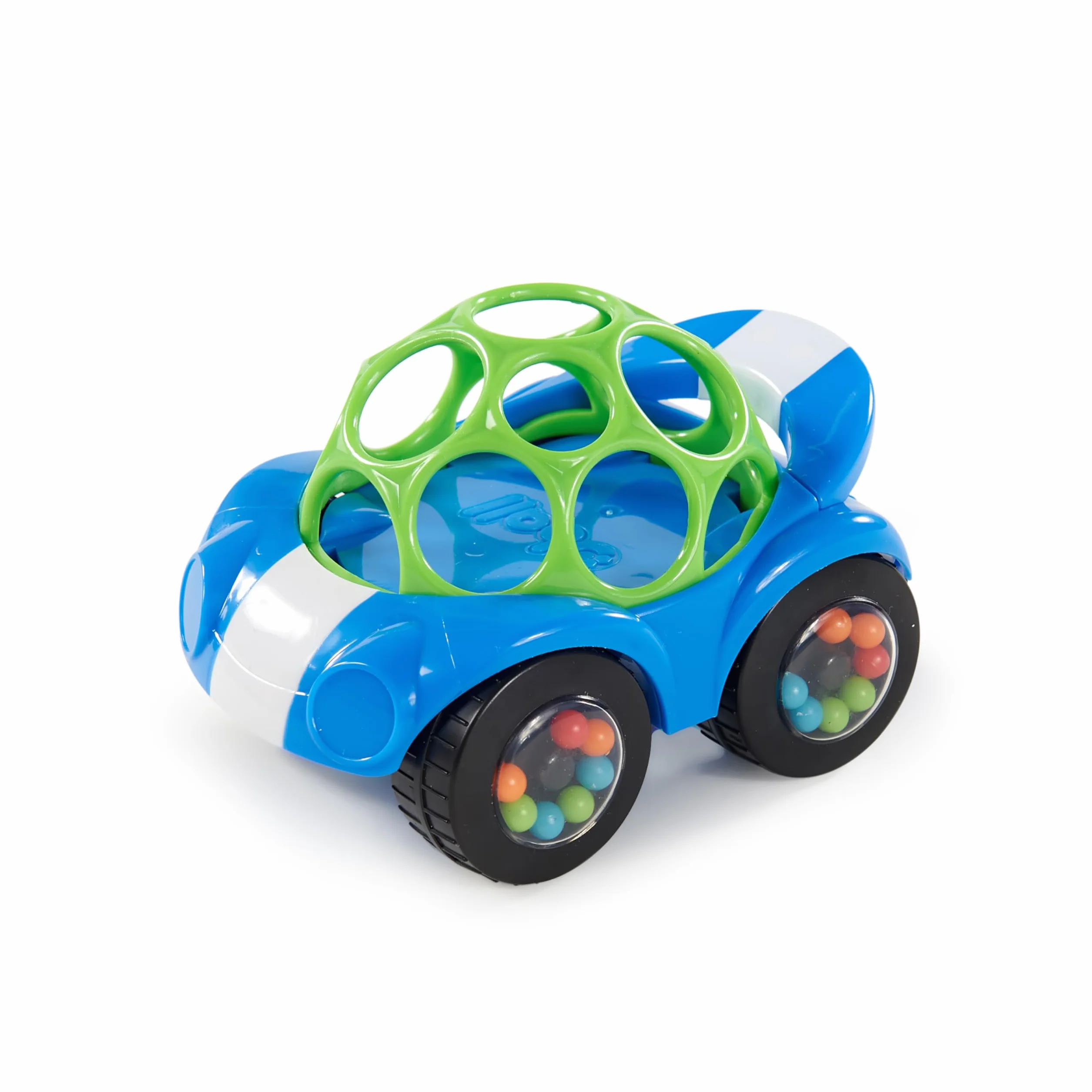 Bright Starts, Oball, Rattle & Roll Buggie zabawkowy samochód z grzechotką, niebiesko-zielony