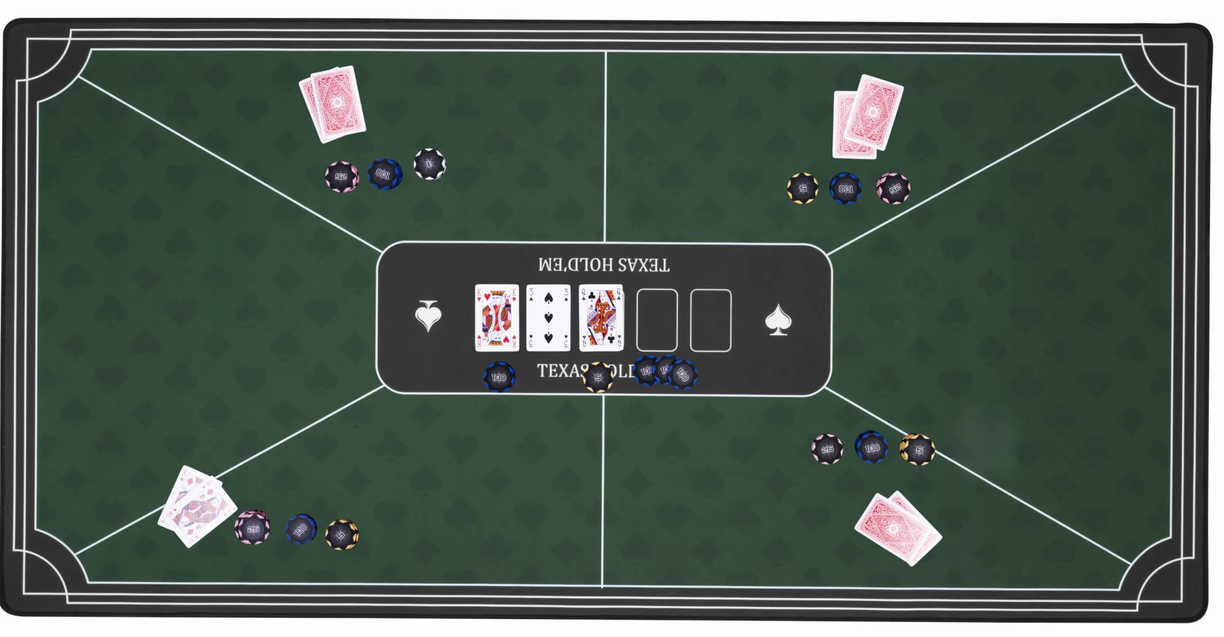 Engelhart – 320992 – Zielona mata pokerowa – 120x60 cm – antypoślizgowa – poliester i guma – grubość 3 mm – akcesorium do gry