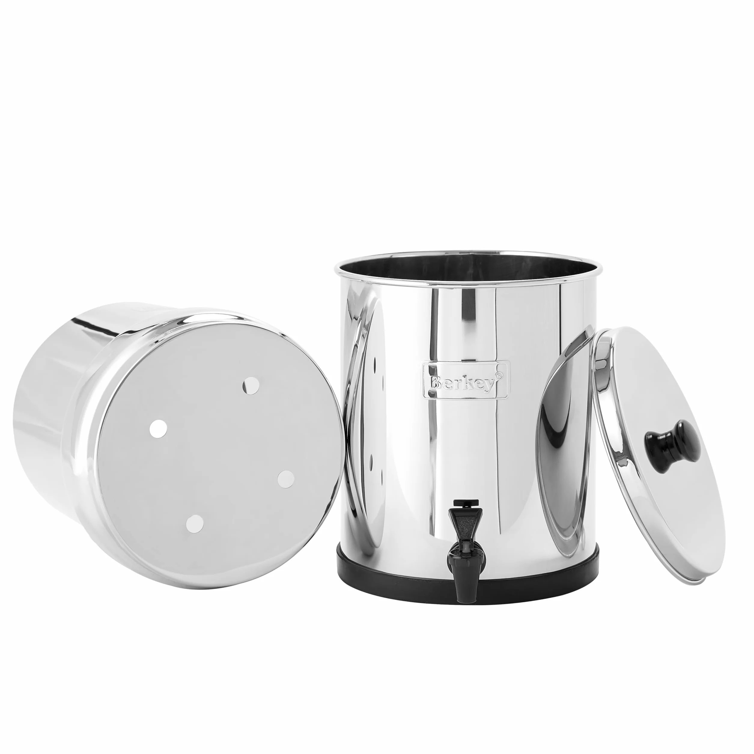 Big Berkey grawitacyjny system filtrowania wody na blacie ze stali nierdzewnej 2,25 l z 2 autentycznymi czarnymi elementami Berkey BB9-2